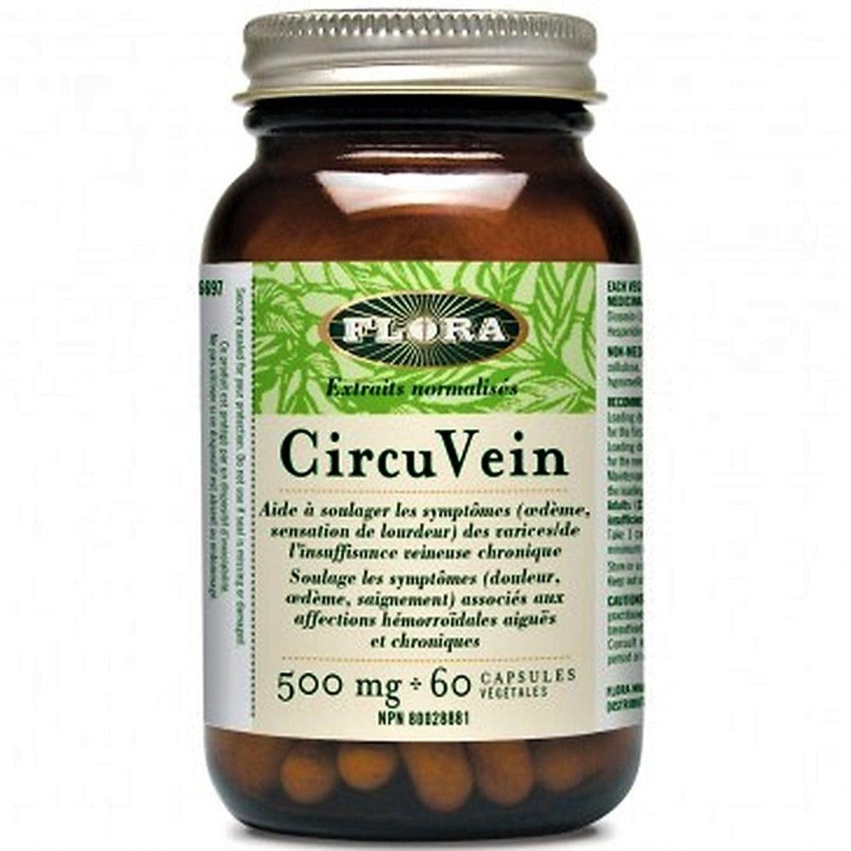 Flora CircuVein 60 Veggie Caps - Natural Circulation Support Supplement for Legs & Veins - Supports Healthy Blood Flow & Vascular Function - Perfect for Travelers, Office Workers & Active Lifestyles