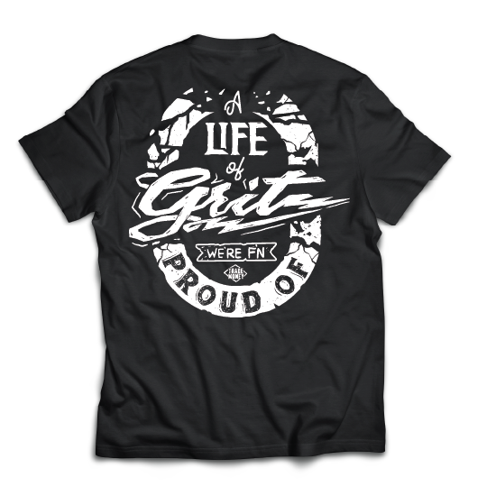Life of Grit We're F'n Proud of T-Shirt - Black Cotton Tee for Men & Women - Perfect for Casual Wear, Gym, and Street Style