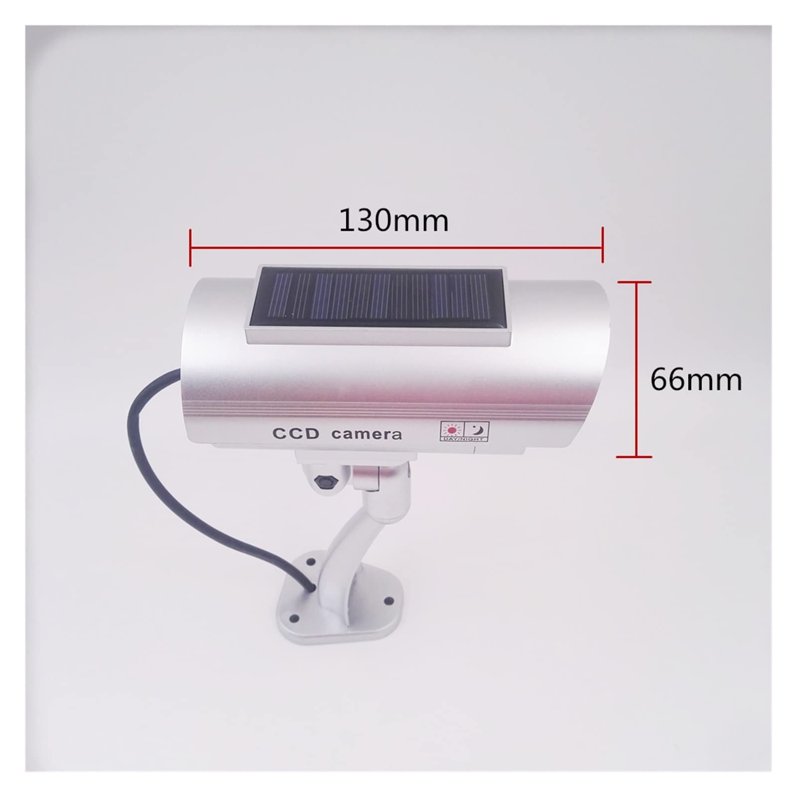 MZZYG Solar Security Camera - 4 Pack Fake Dummy Outdoor Surveillance Cameras with LED Lights, Waterproof & Weatherproof for Home, Office, Garage - Solar Panel Powered for 24/7 Protection (Silver) | Ideal for Deterring Burglars & Enhancing Property Security