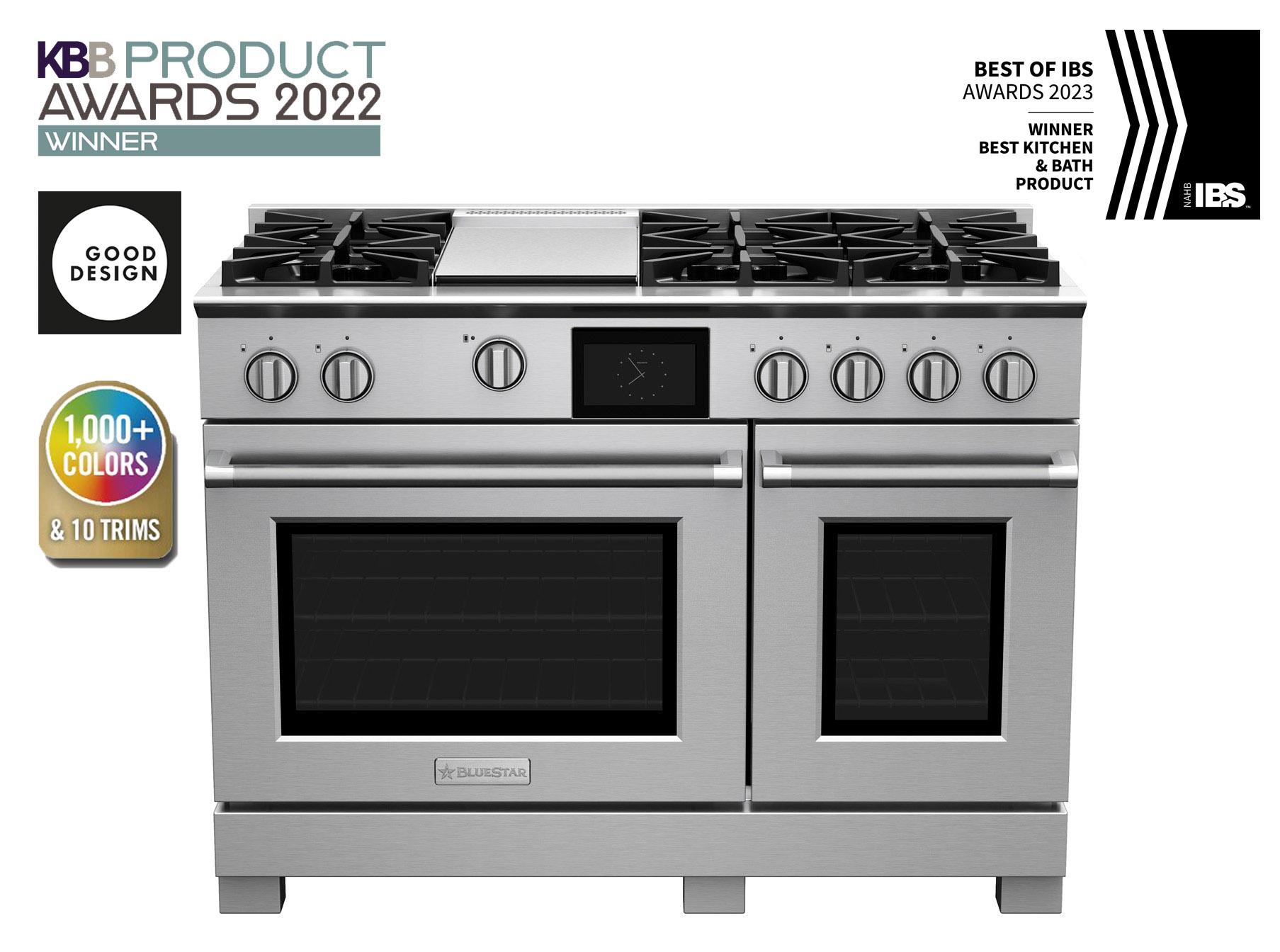 Bluestar BSDF486G 48-Inch Professional Dual Fuel Range with 12-Inch Griddle - Perfect for Home Chefs & Commercial Kitchens