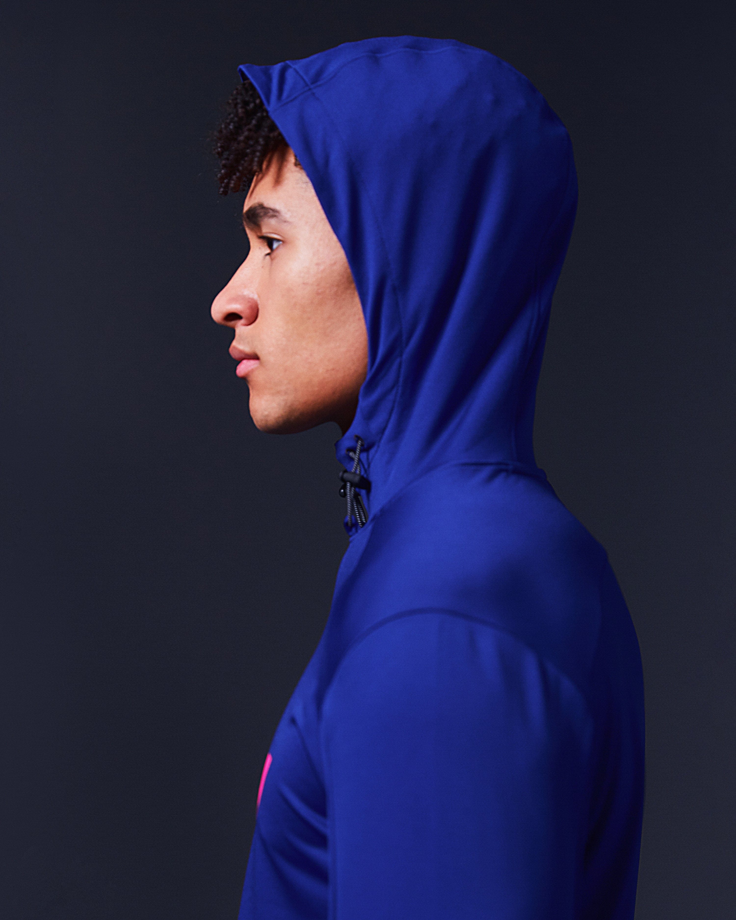 SRH 01 Hoodie - Dark Blue & Pink Pullover Sweatshirt for Men & Women | Casual Streetwear, Gym, Outdoor Activities