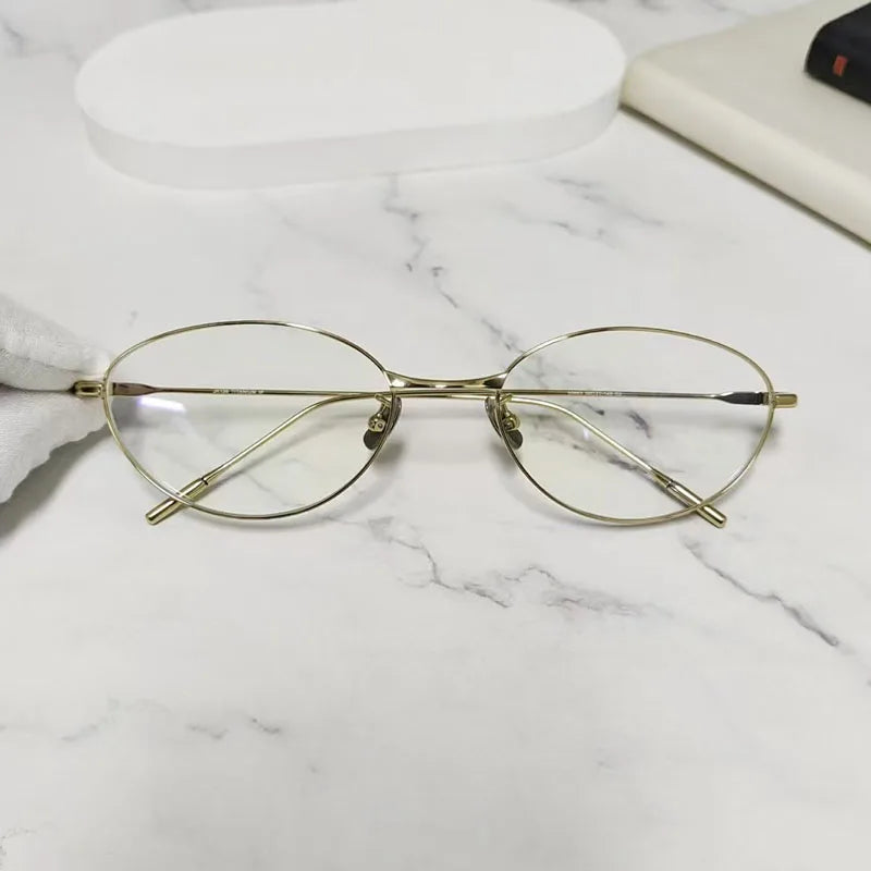 Stylish Unisex Titanium Square Oval Cat Eye Eyeglasses Frame 308 - Lightweight & Durable for Men & Women | Perfect for Reading, Work, and Fashion Accessories