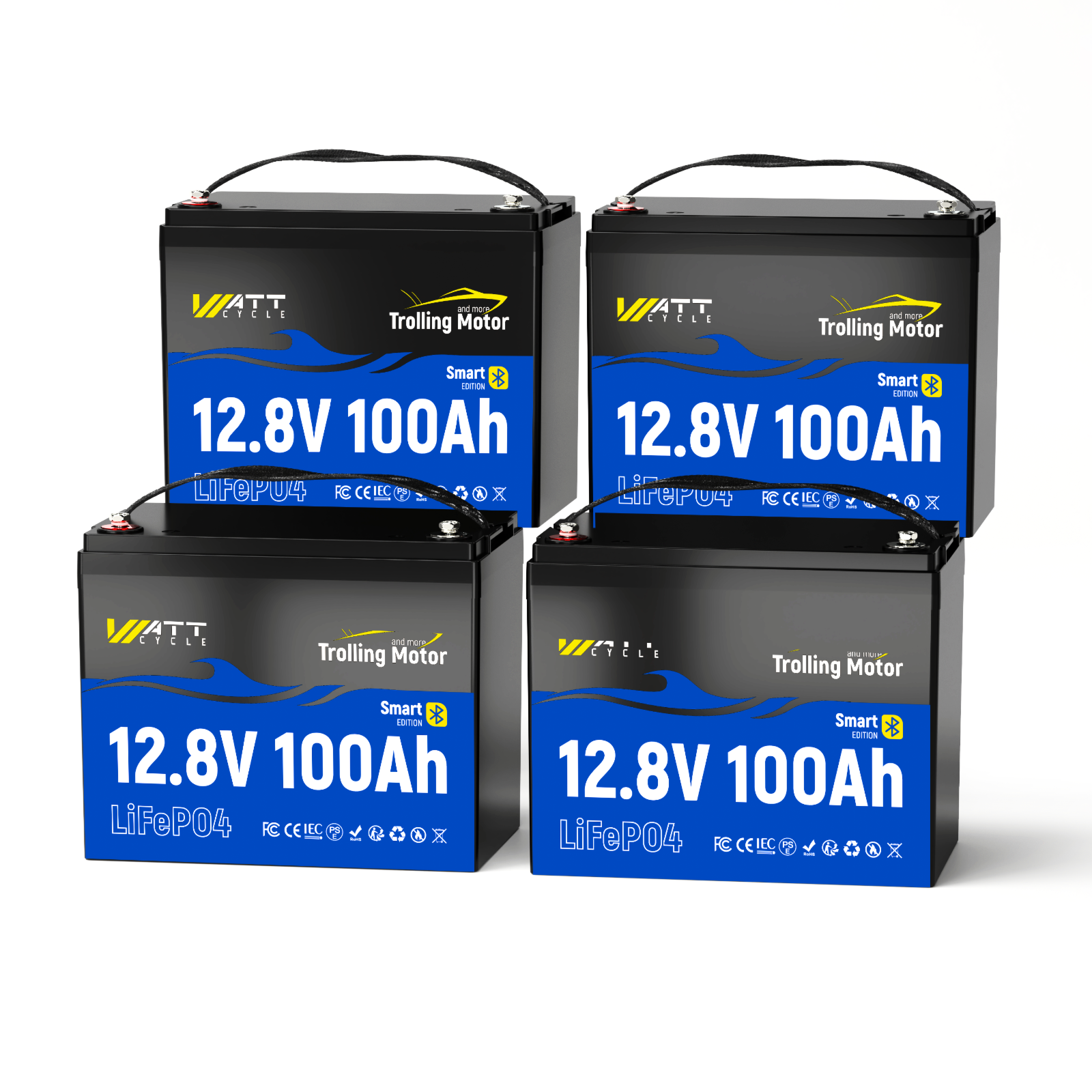 12V 100Ah LiFePO4 Deep Cycle Battery for Trolling Motors - Rechargeable Lithium Iron Phosphate Battery for Marine, RV, Solar & Off-Grid Power Systems