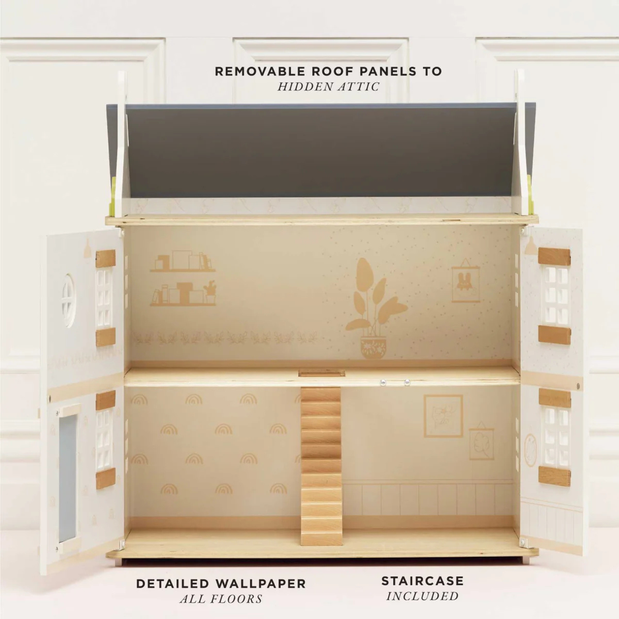Bay Tree Dollhouse - Miniature Wooden Doll House for Kids & Collectors - Perfect for Playtime, Room Decor & Gift Giving