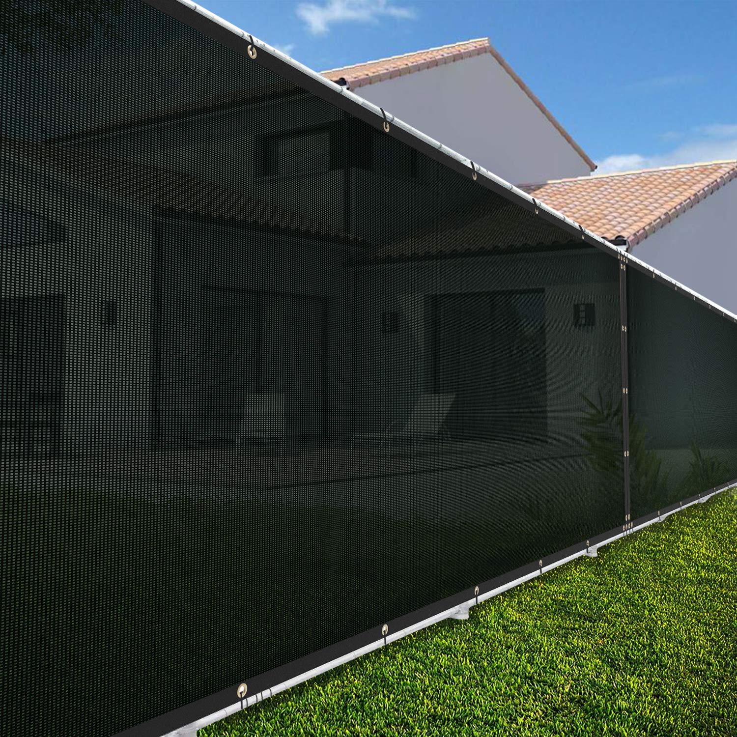 TANG Sunshades Depot 4'x48' Premium Green Breathable Vinyl-Coated Polyester Privacy Fence Screen - 280 GSM, 80% UV Blockage - 3-Year Warranty for Residential & Commercial Use - Perfect for Backyard Privacy, Pool Enclosures, and Patio Shading