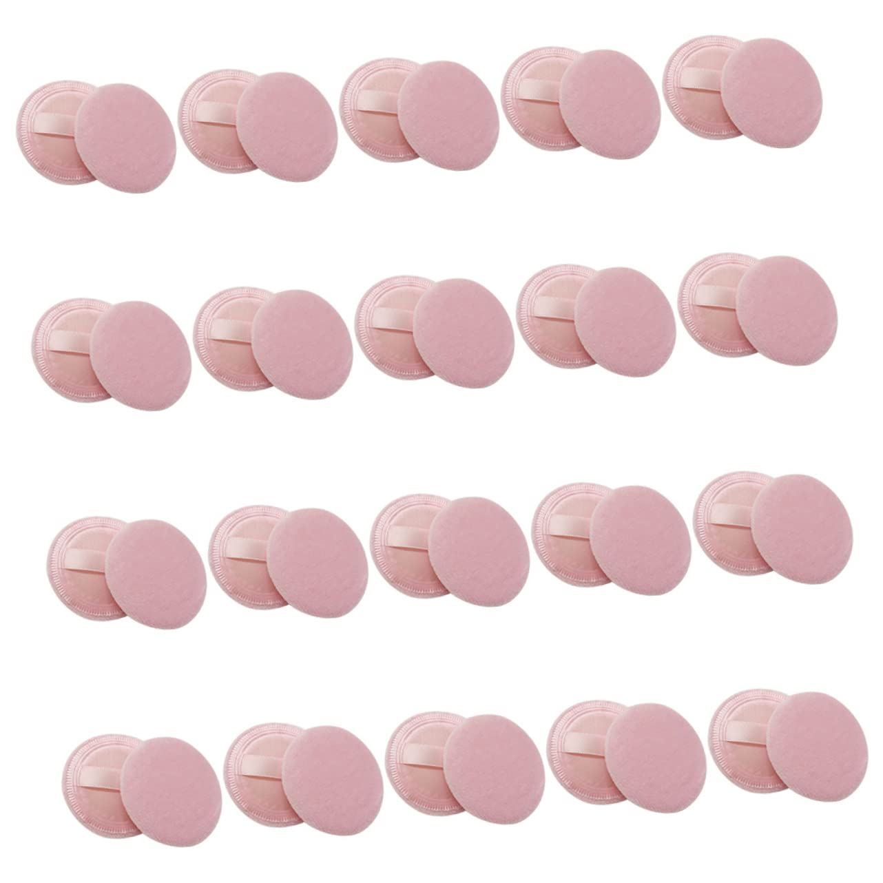 FRCOLOR 20pcs Round Powder Puff Makeup Applicators - Soft Cosmetic Wedges for Body Concealer, Powder & Cream Makeup - Ideal for Women & Girls - Perfect for Everyday Makeup, Contouring & Touch-Ups