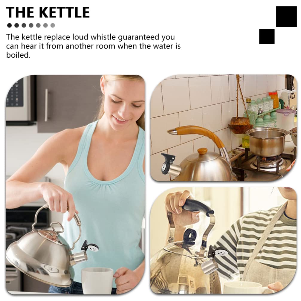 3-Piece Stainless Steel Kettle Whistle Replacement Nozzles - Loud Whistling Spout Pipe for Tea Kettles, Water Boiling Accessories - Perfect for Stovetop Tea Brewing & Kitchen Use