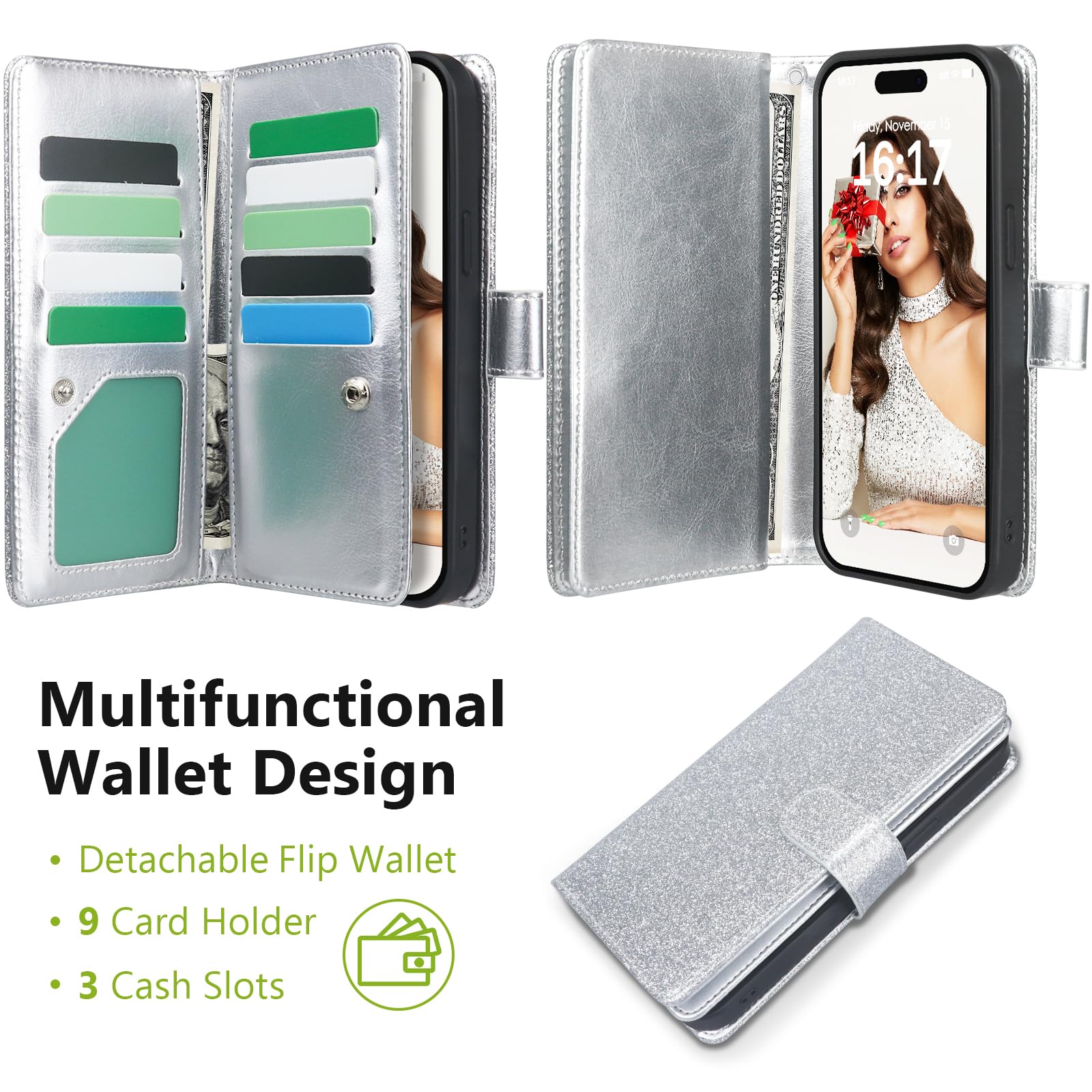 Magnetic Detachable Wallet Case for iPhone 12 Pro Max 6.7