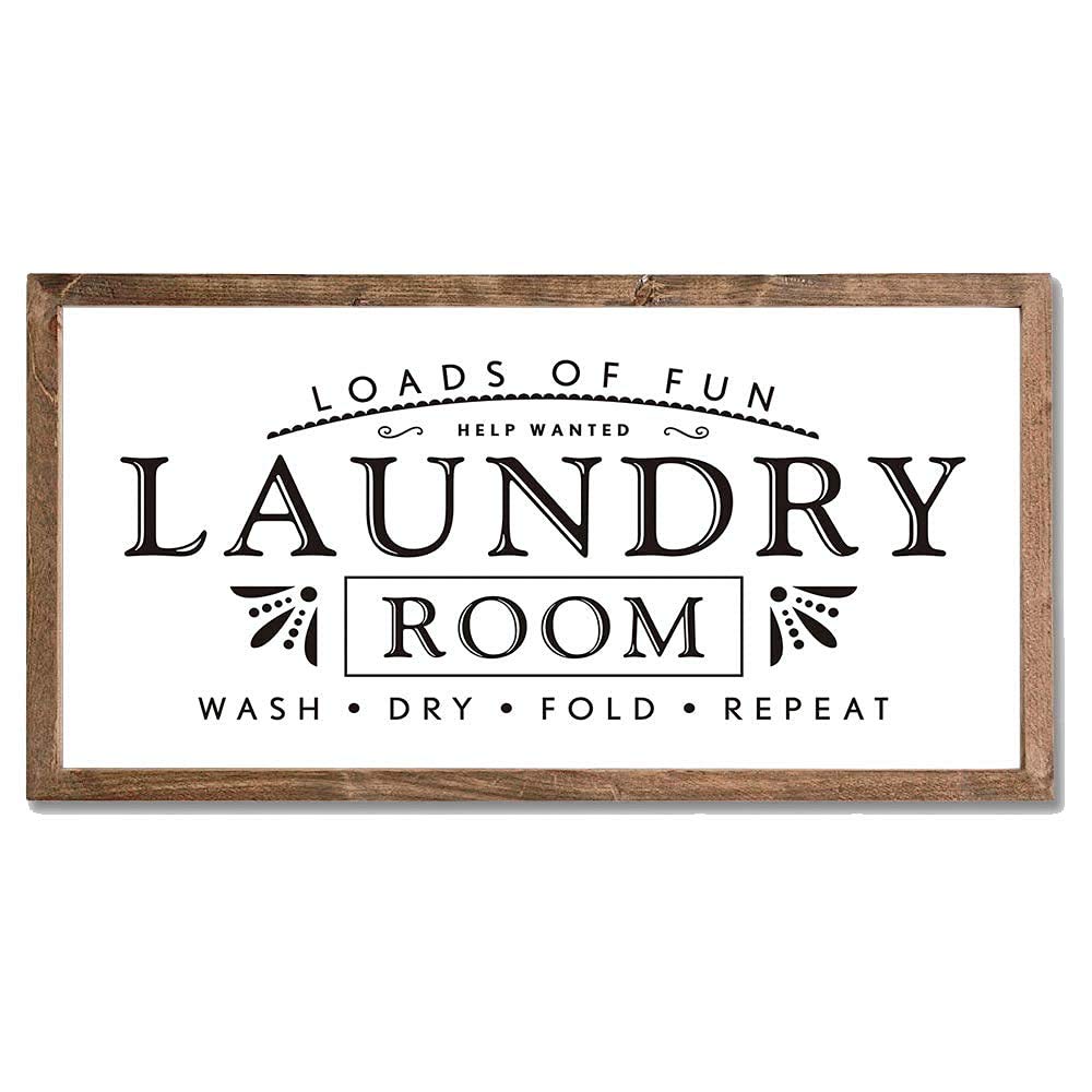 Funny Laundry Room Signs - Wooden Home Decor Wall Art for Laundry Area - Perfect for Laundry Room, Bathroom, or Kitchen Decor