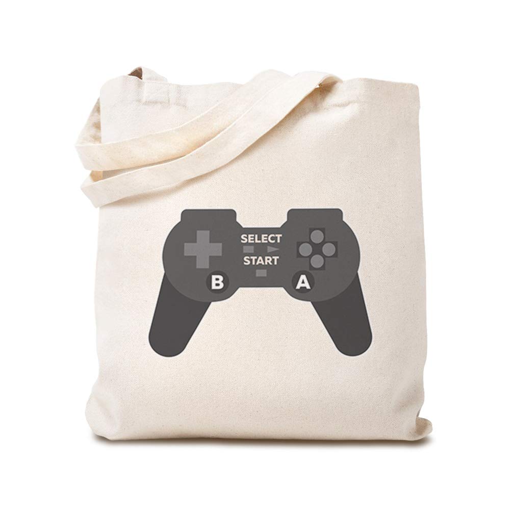 Custom Canvas Tote Reusable Shopping Bag for Gamers - Video Game Themed Beach Bag, Kids Gift, Eco-Friendly Grocery & School Use