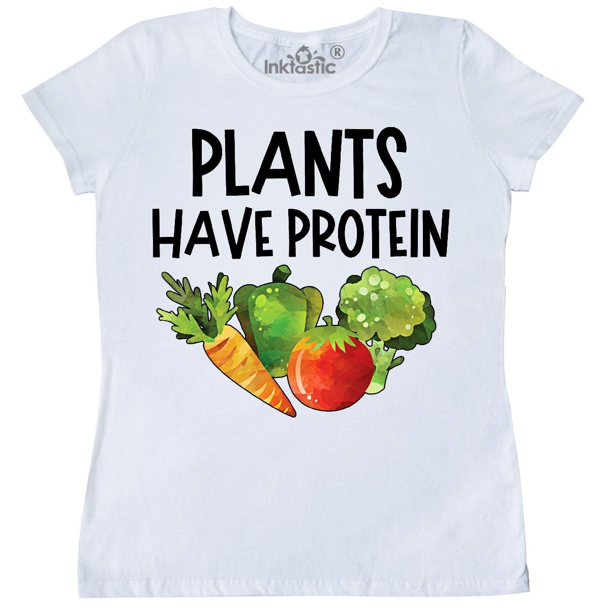 Vegan Plants Have Protein Women's T-Shirt | Eco-Friendly Cotton Tee for Plant-Based Lifestyle | Perfect for Gym, Yoga & Casual Wear