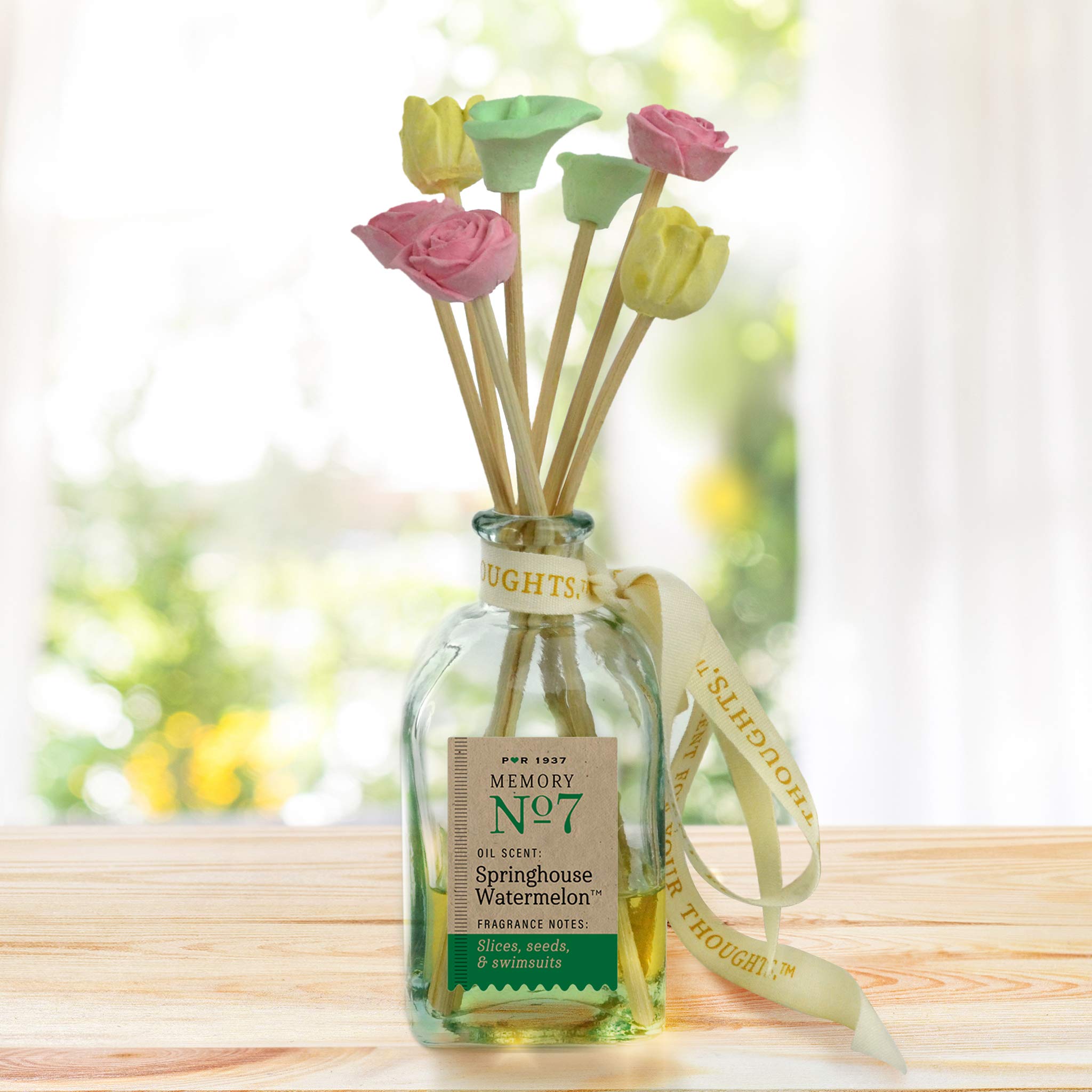 Penny & Rose Ceramic Summer Essential Oil Diffuser with Springhouse Watermelon Scent - Perfect for Home, Office, and Spa Relaxation