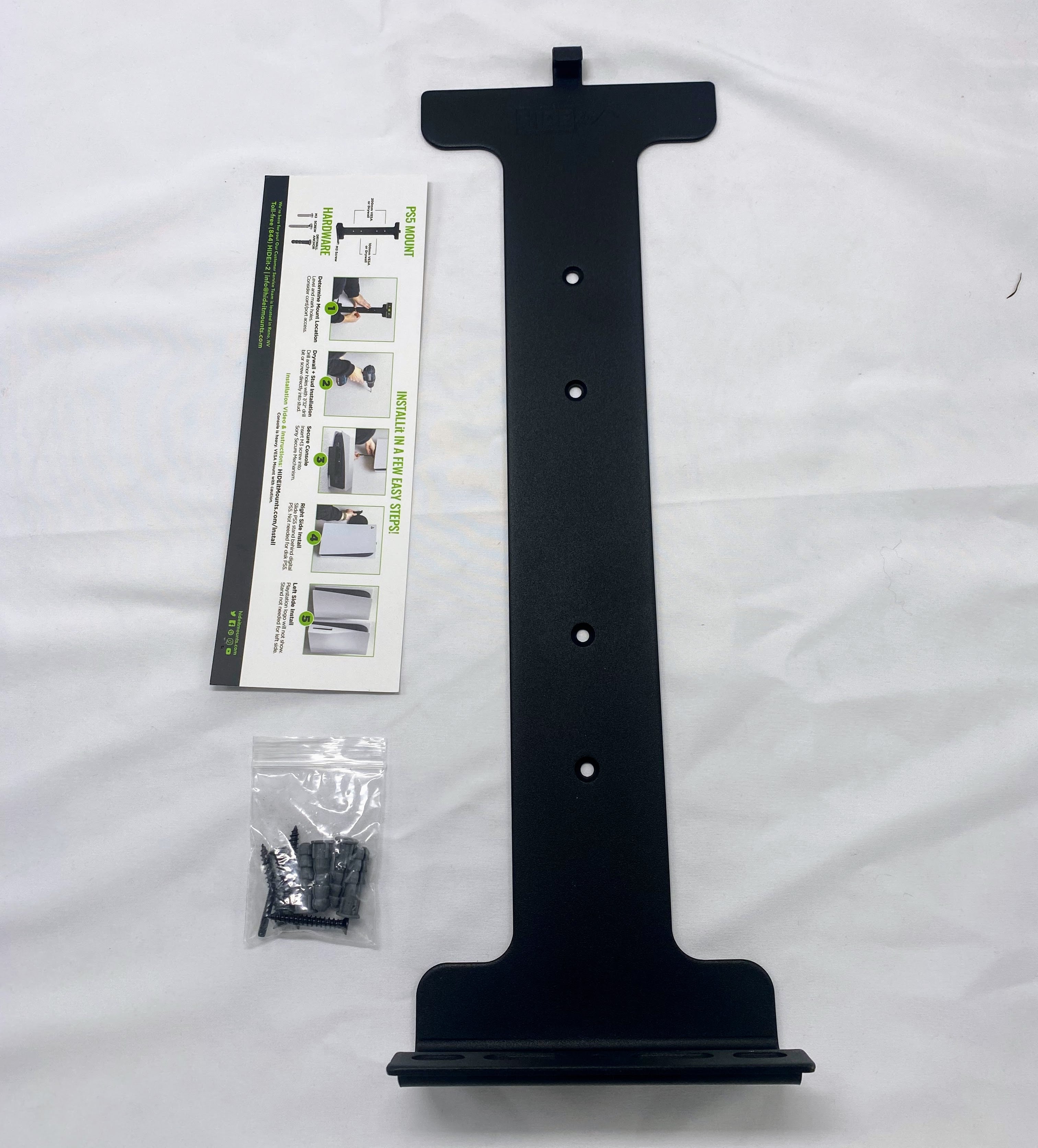 SECONDS HIDEit PS5 Wall Mount Bracket - Compatible with PlayStation 5 & PS5 Digital Edition - Space Saving Vertical or Horizontal Mount for Gaming Room Setup
