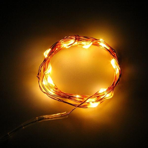 20 LED Battery Operated Warm White Fairy String Lights with Copper Wire - 7.5 FT Outdoor/Indoor Decorative Lighting for Weddings, Parties, Bedrooms, and Gardens