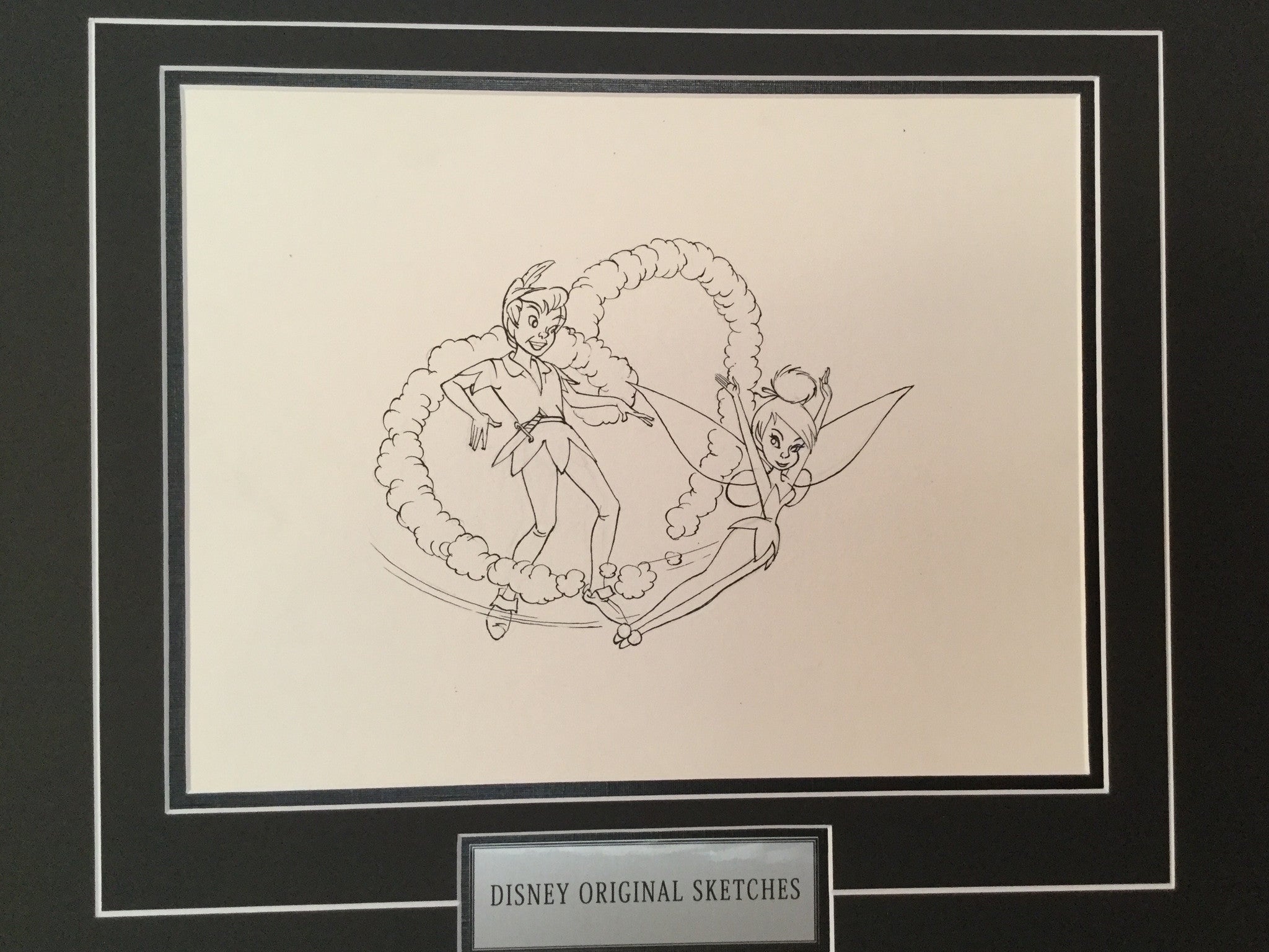 Vintage 1980s Disney Original Peter Pan Art Sketch - Collectible Animation Cel for Fans & Decor
