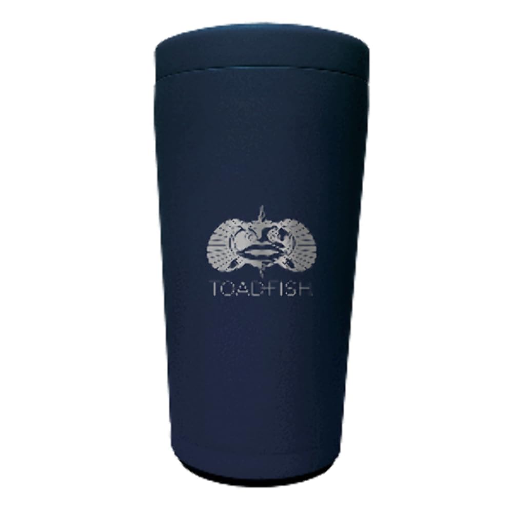 Toadfish Universal Can Cooler 2.0 - Insulated Stainless Steel Cup Holder for 12oz Cans, Bottles & Slim Cans - Non-Tip Suction Base - Double Wall Vacuum Insulation - Perfect for Beach, Pool, Boating & Outdoor Parties