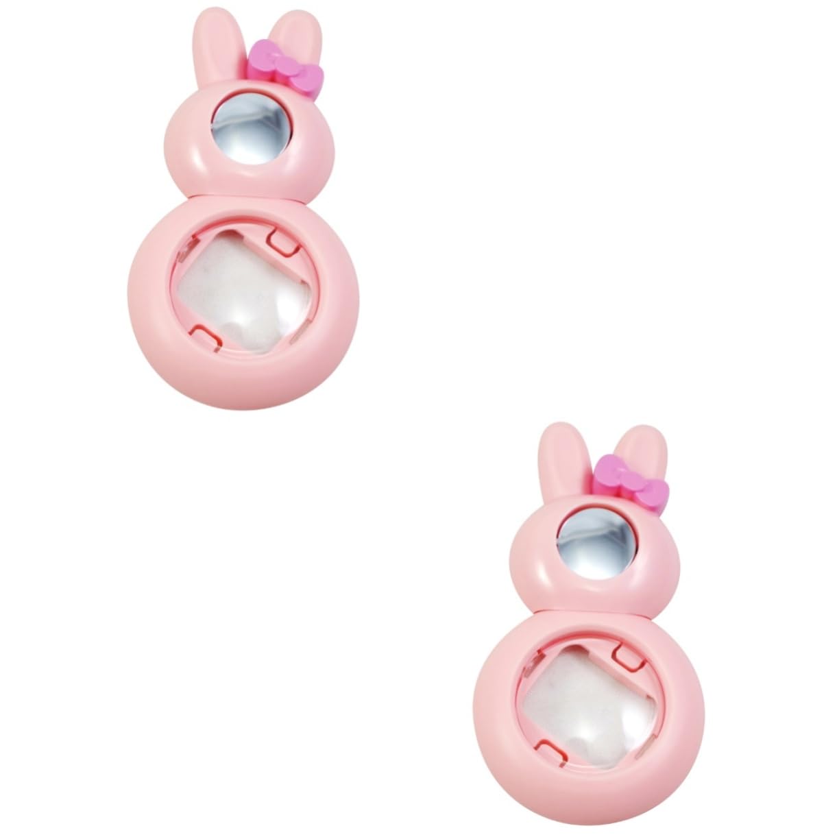 HOMSFOU 2-Pack Rabbit Design Selfie Mirror Lens for Instax Mini 7/8 Camera - Pink Stylish Portrait Accessory for Travel, Parties & Social Media Photography