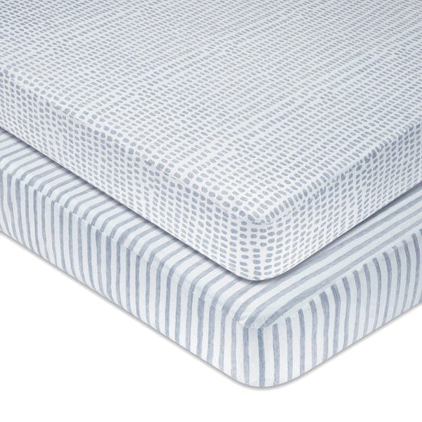 Elys & Co 2 Pack Waterproof Crib Sheets & Toddler Bed Sheets - Soft, Breathable & Machine Washable for Baby Nursery & Daycare Use