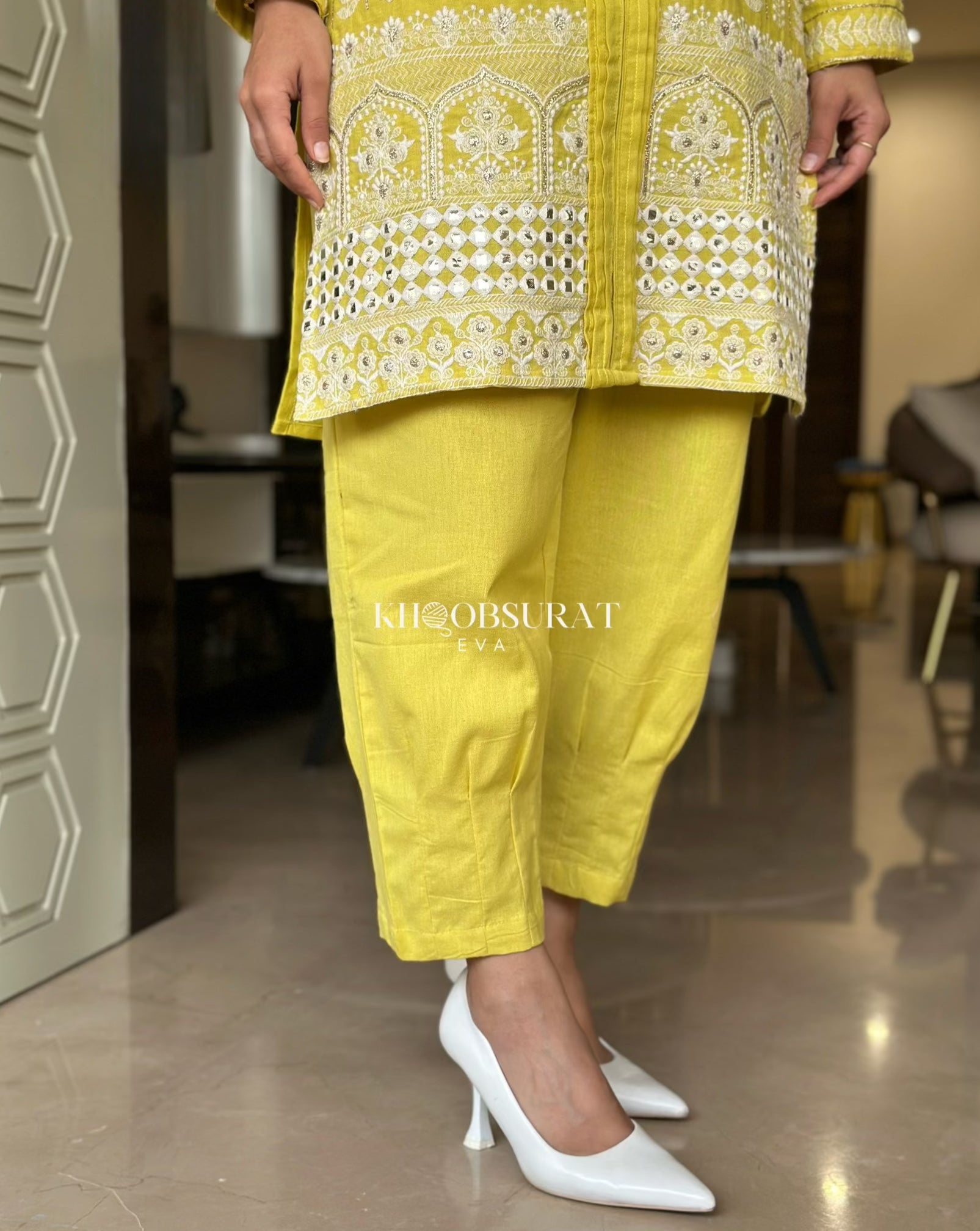 Dream Girl Yellow Embroidered Kurta Set for Women - Traditional Indian Ethnic Wear for Festivals, Weddings & Special Occasions