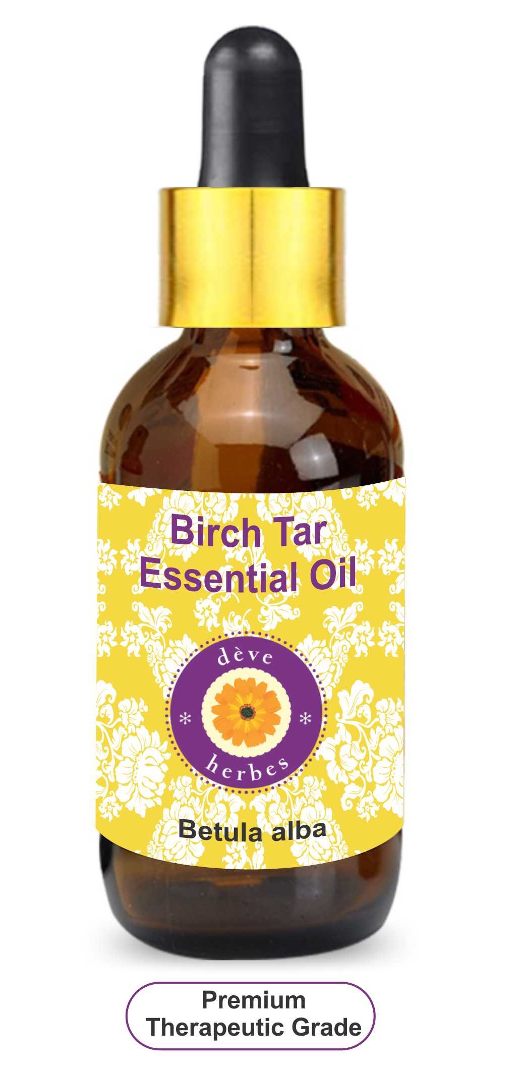 Pure Birch Tar Essential Oil (Betula alba) - 15ml Steam Distilled with Glass Dropper | Natural Skin Care, Aromatherapy & DIY Recipes | Perfect for Soothing Skin, Relaxation & Home Fragrance