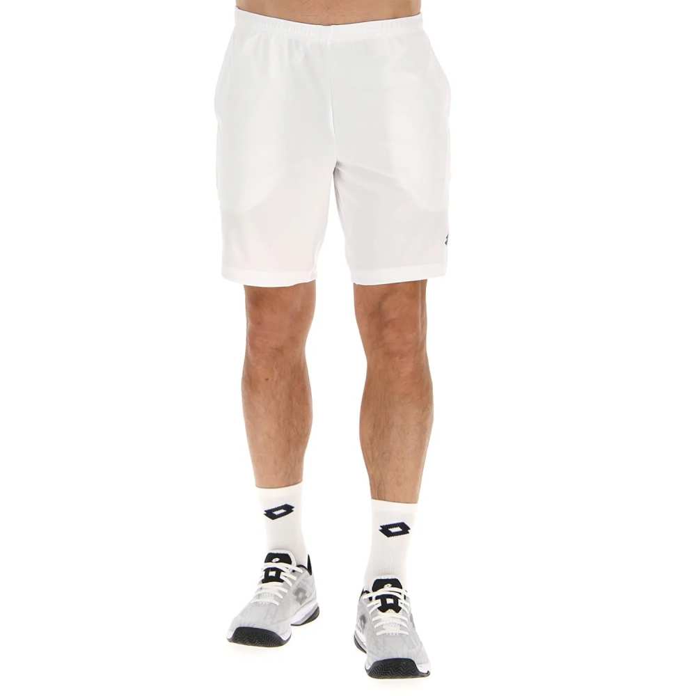 Lotto Men's Squadra II 9-Inch Athletic Shorts - Bright White | Breathable & Lightweight for Running, Gym & Casual Wear