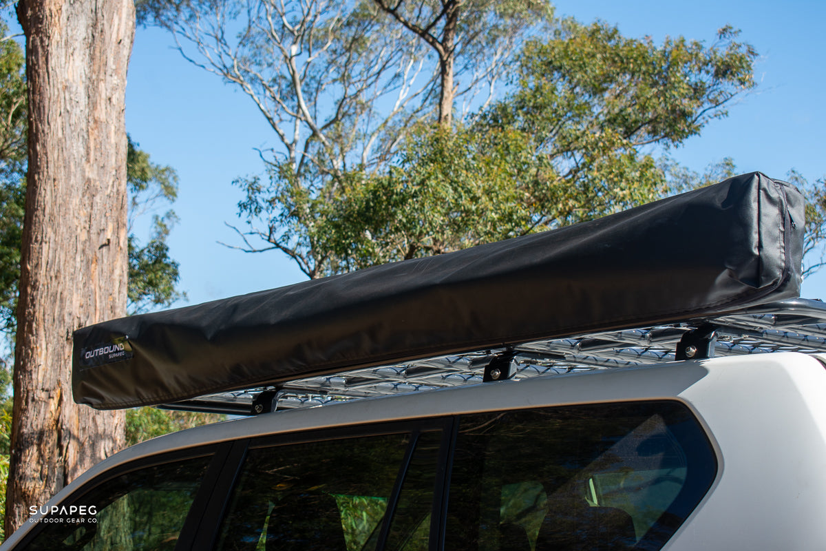 180 Degree Freestanding Awning - OUTBOUND Shield 3 for Patio, Deck, and Outdoor Shade | Waterproof & UV Protection for Backyard, Camping, and Beach Use
