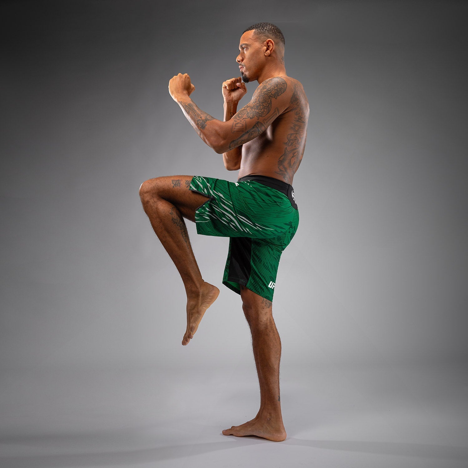 Venum UFC Fusion Authentic Fight Night Men's MMA Shorts - Long Fit, Green - Perfect for Training, Sparring & Cage Fighting