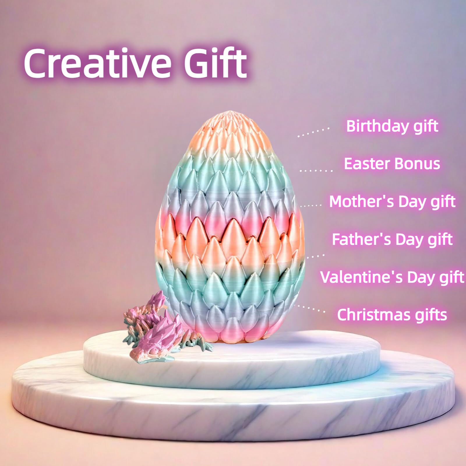 3D Articulated Dragon Eggs with Dragon Inside - Fidget Toy & Unique Home Décor for Fantasy Lovers - Perfect for Stress Relief, Collectibles, and Medieval-Themed Room Decoration