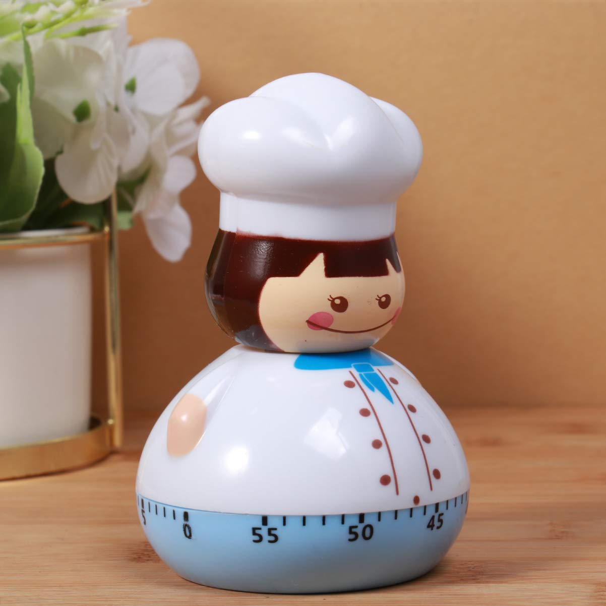 DOITOOL Cute Sky-Blue Kitchen Timer - Manual Cooking Alarm Clock for Baking, Cooking & Home Decor - Perfect for Chefs, Bakers & Kitchen Enthusiasts