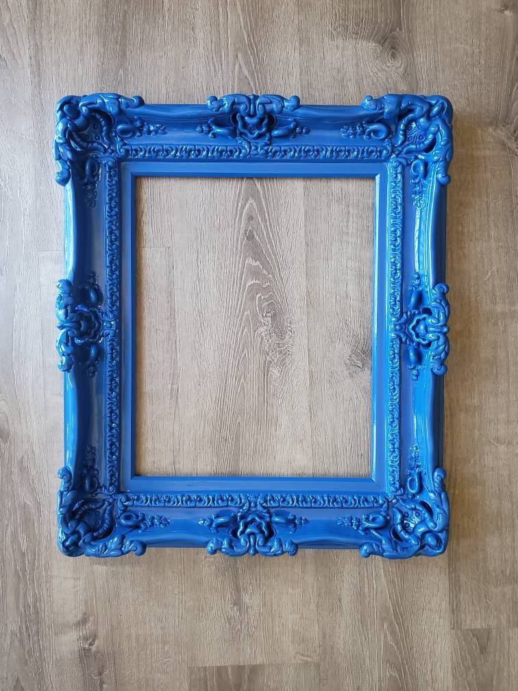 16x20 Bright Blue Baroque Picture Frame - Elegant Fancy Photo Frame for Wall Art, Paintings & Home Decor | Perfect for Living Room, Bedroom & Office Display