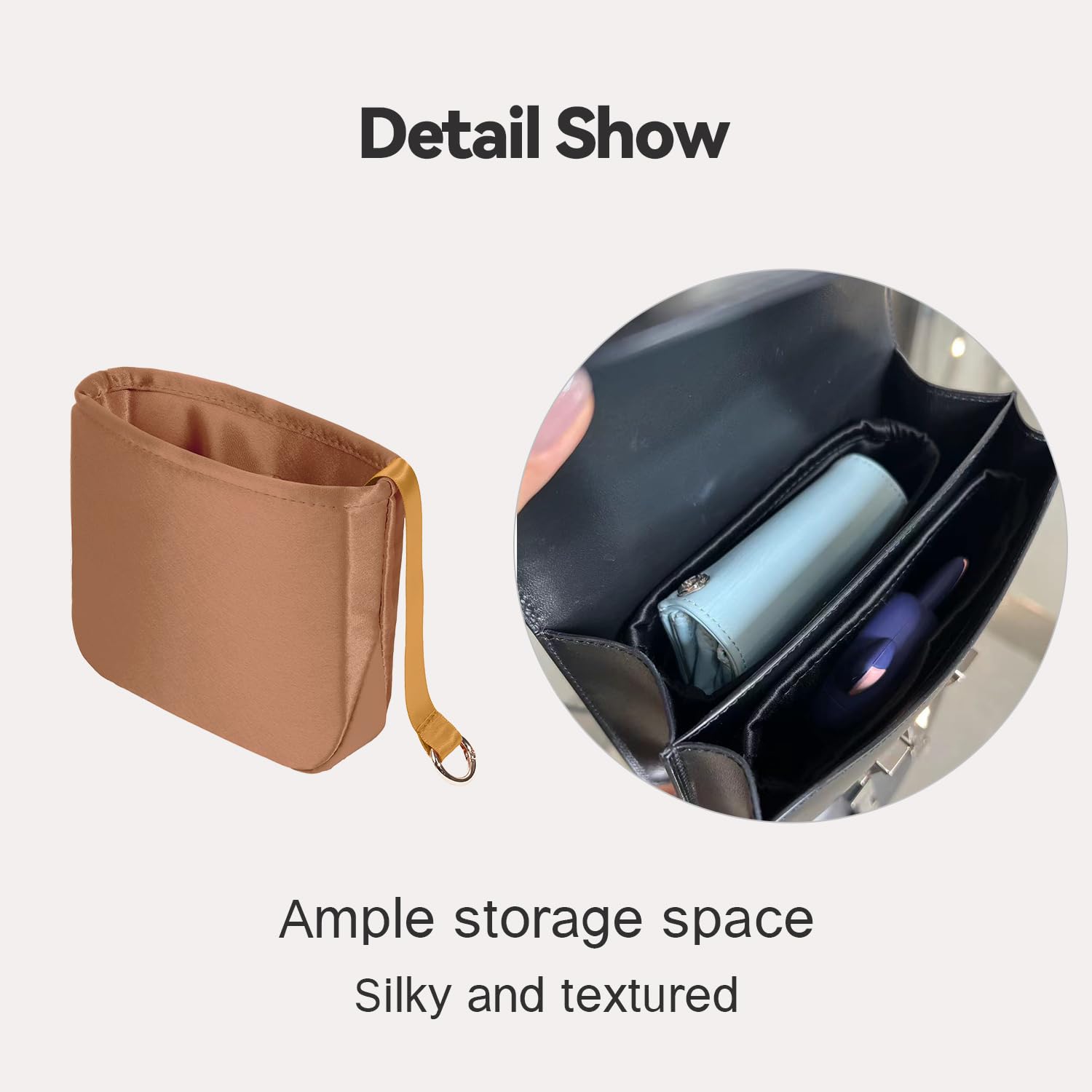 Custom Organizer Insert for Hermes Evelyne Bags TPM/PM/GM/TGM - Premium Silk Purse Organizer with Custom Color Options - Perfect for Travel, Work & Everyday Luxury Bag Organization