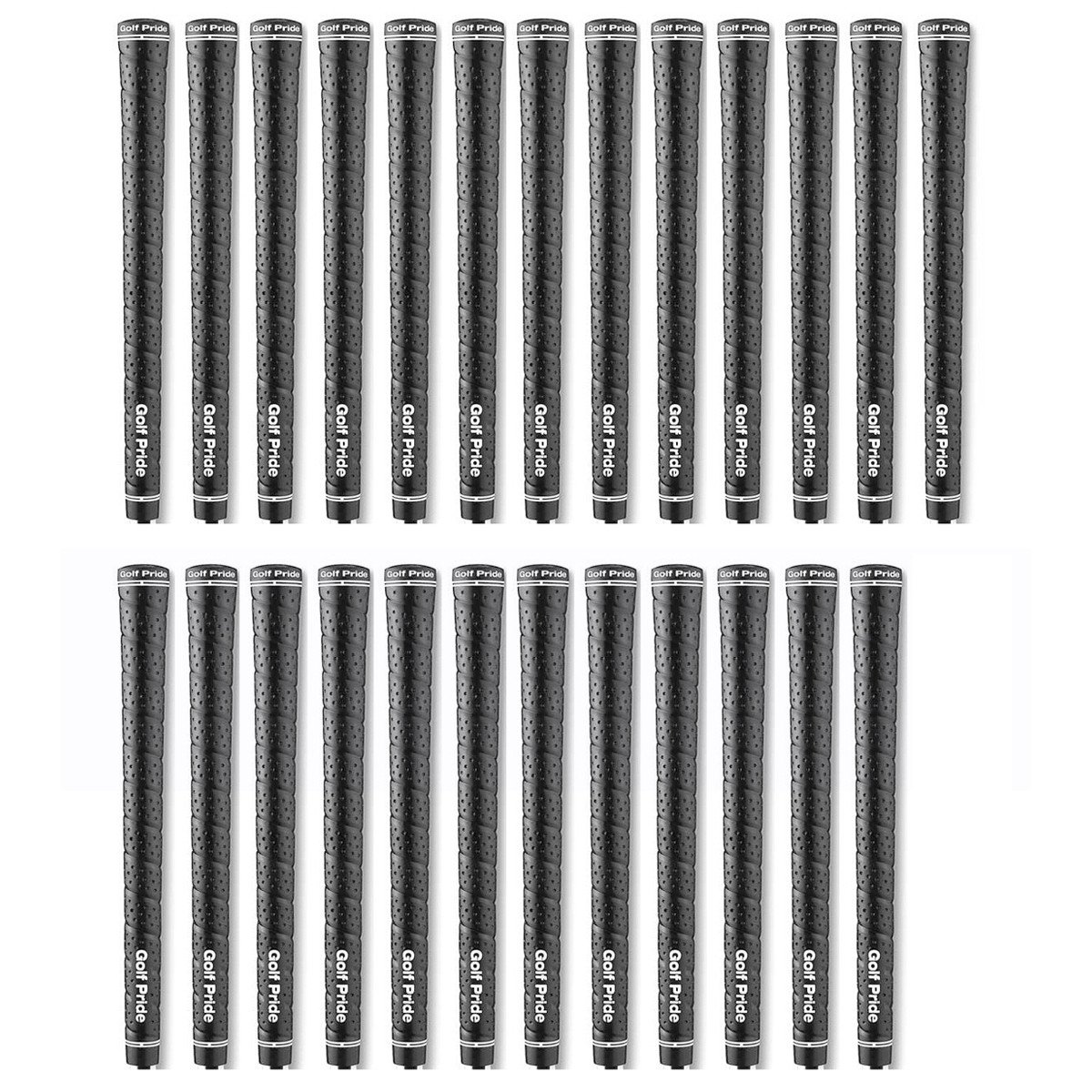 Golf Pride Tour Wrap 2G 0.580 Standard Size Golf Club Grips - 25 Piece Black Bundle for Improved Swing Control & Comfort - Perfect for Golfers, Driving Range Practice & Club Regripping