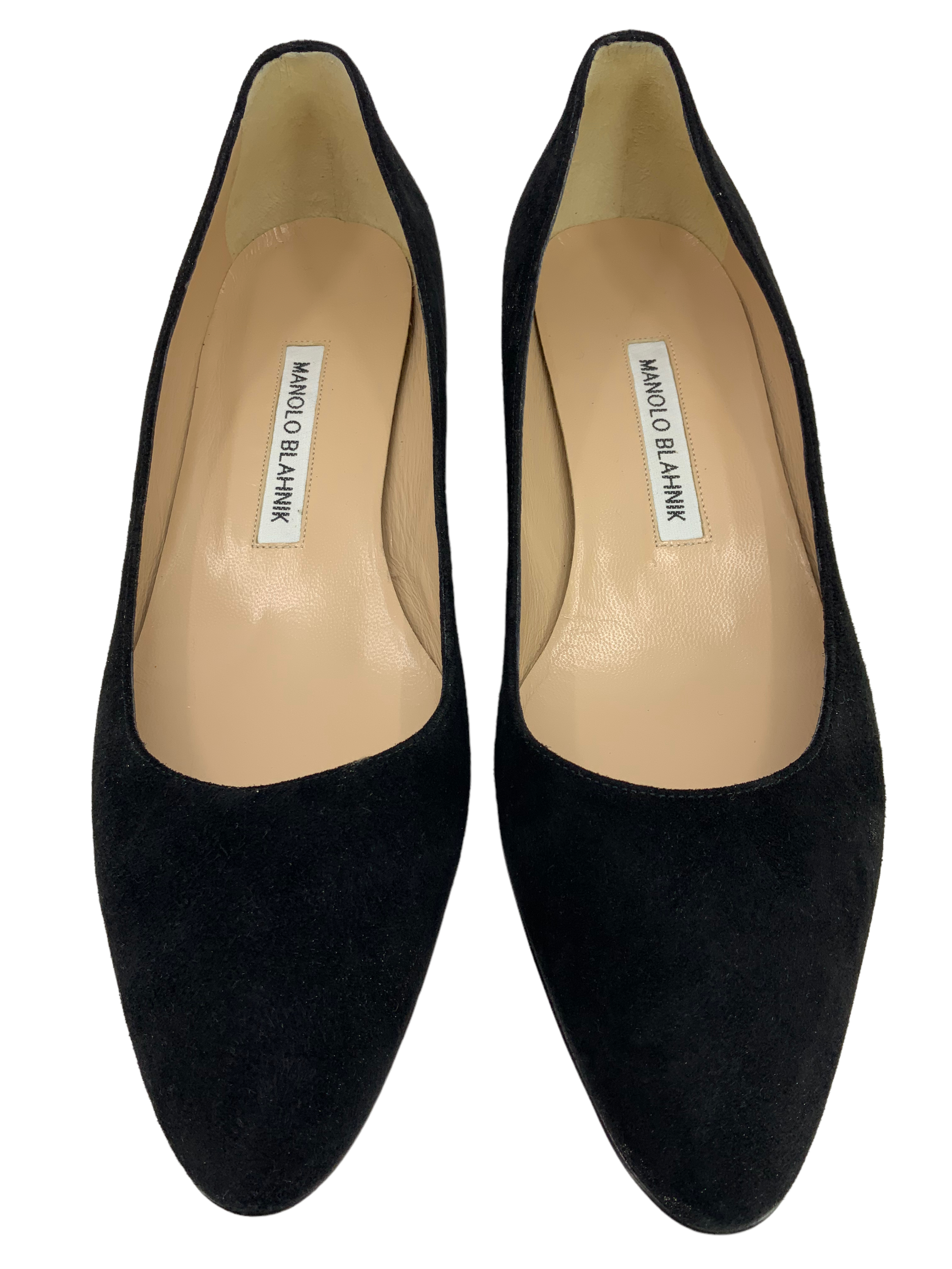 Manolo Blahnik Listony Block Heel Suede Pumps Women's Size 8.5 | Comfortable & Stylish High Heels for Work, Party & Special Occasions