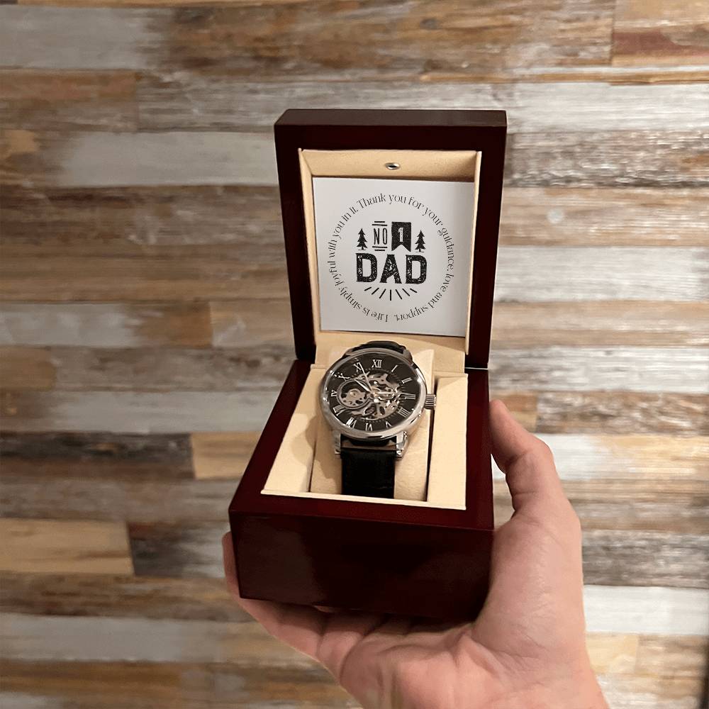 Openwork Men's Watch - Elegant Father's Day & Birthday Gift for Dad from Daughter or Son | Perfect for Business, Casual Wear & Special Occasions