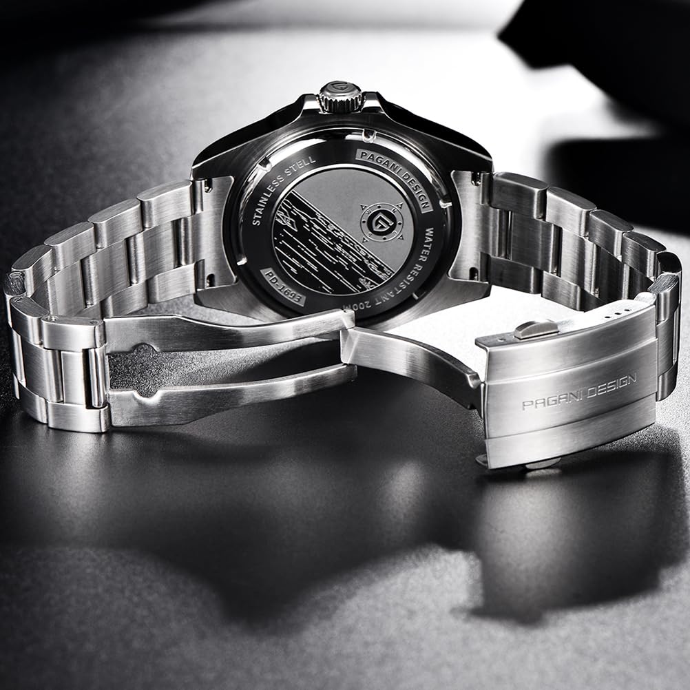 Pagani Design Men's GMT Automatic Self-Winding Mechanical Watch - Sapphire Crystal, Waterproof, Luminous - Perfect for Business, Travel & Outdoor Adventures
