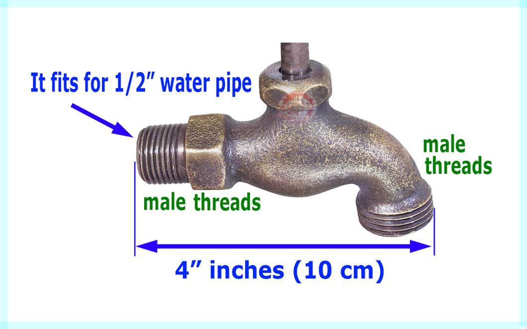 Decorative Solid Brass Outdoor Garden Faucet 4 Inch Set of 2 - Squirrel & Bird Animal Yard Water Tap, Spigot Bibcock for Patio, Lawn & Backyard Decor - Perfect Gift for Garden Lovers