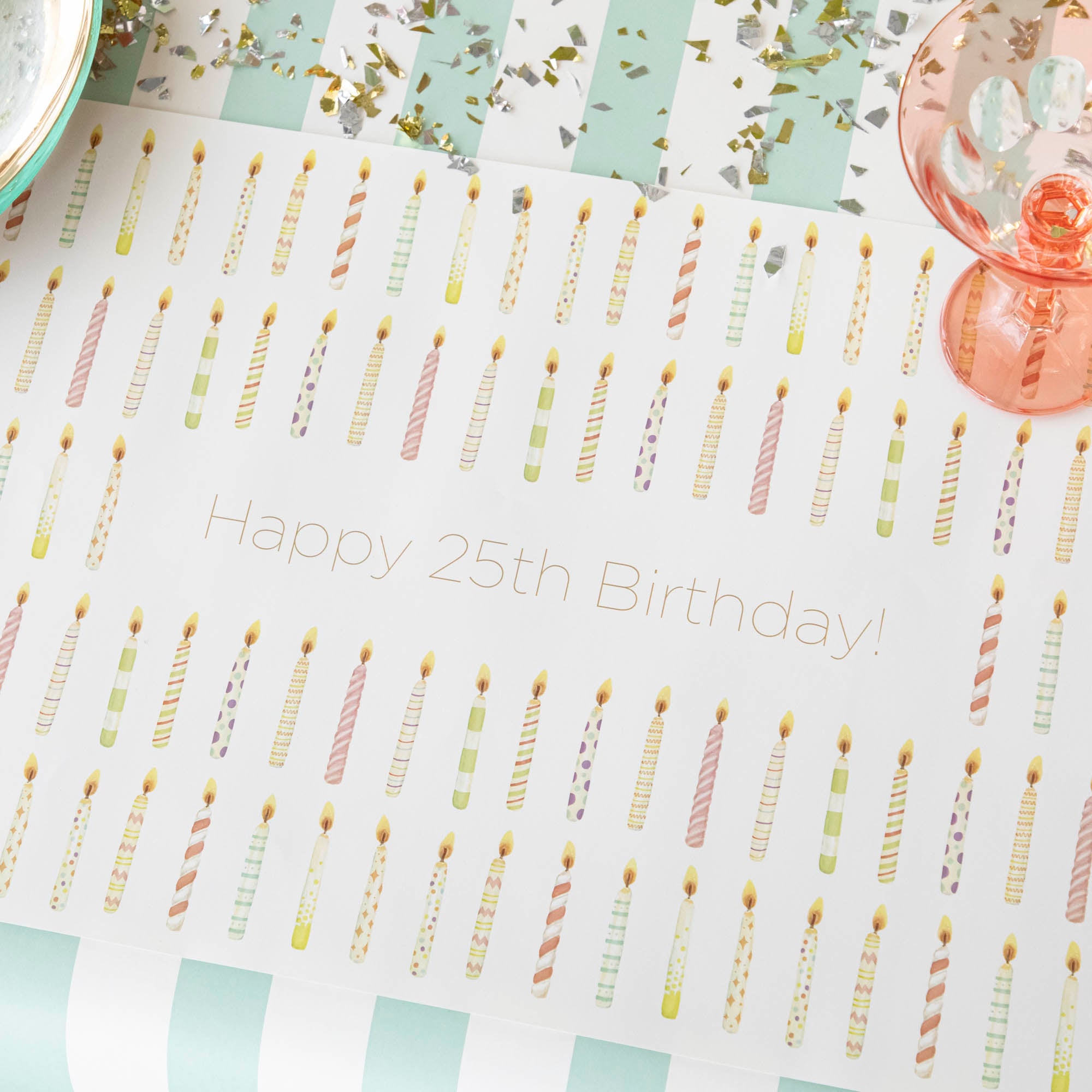 Personalized Birthday Candles Placemat - Custom Name & Age Celebration - Perfect for Birthday Parties, Cakes, and Special Occasions