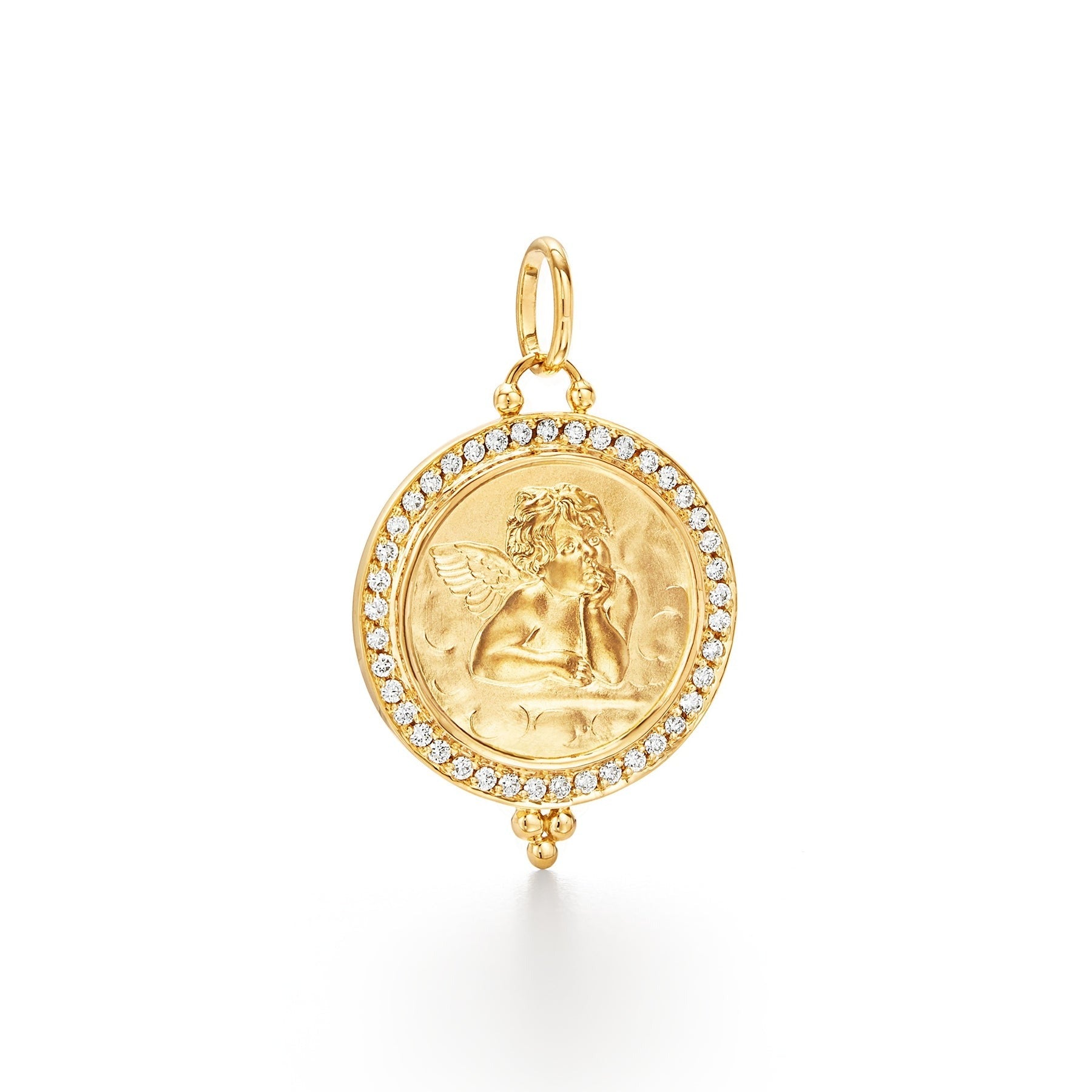 Temple St. Clair Diamond Pavé Angel Pendant Necklace - 18K Gold Fine Jewelry for Women - Perfect Gift for Birthday, Anniversary & Valentine's Day - Elegant Layering Piece for Everyday Wear or Special Occasions