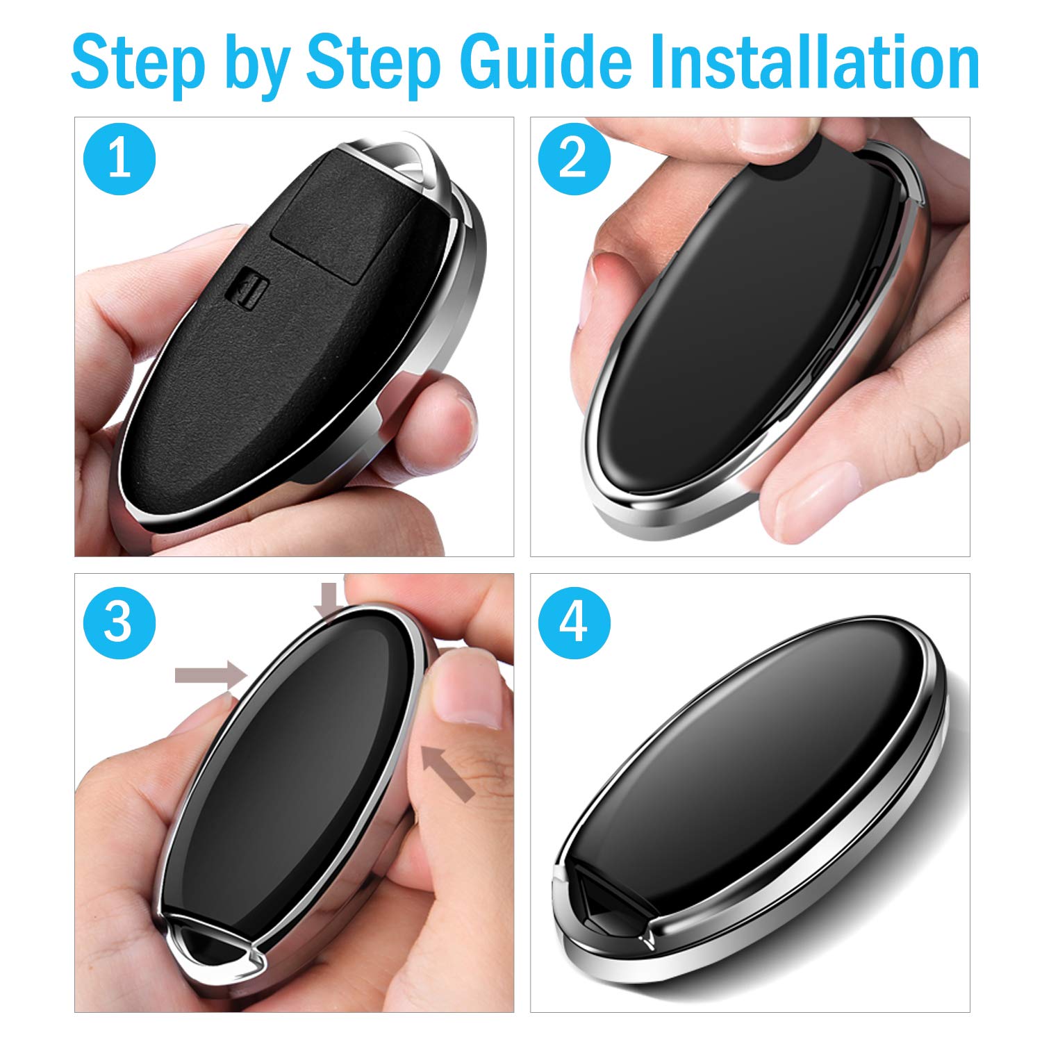 Premium Soft TPU Key Fob Cover for Nissan Pathfinder - Durable & Stylish Silver Protection | Perfect for Everyday Use & Car Key Organization