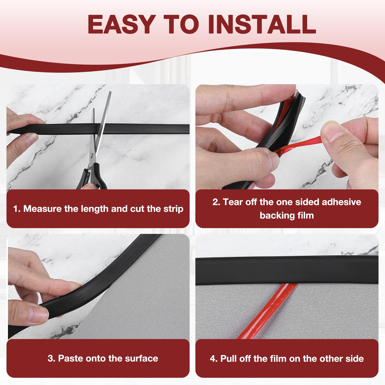 Self-Adhesive Rubber Edge Trim U Channel Seal Strip (1/8