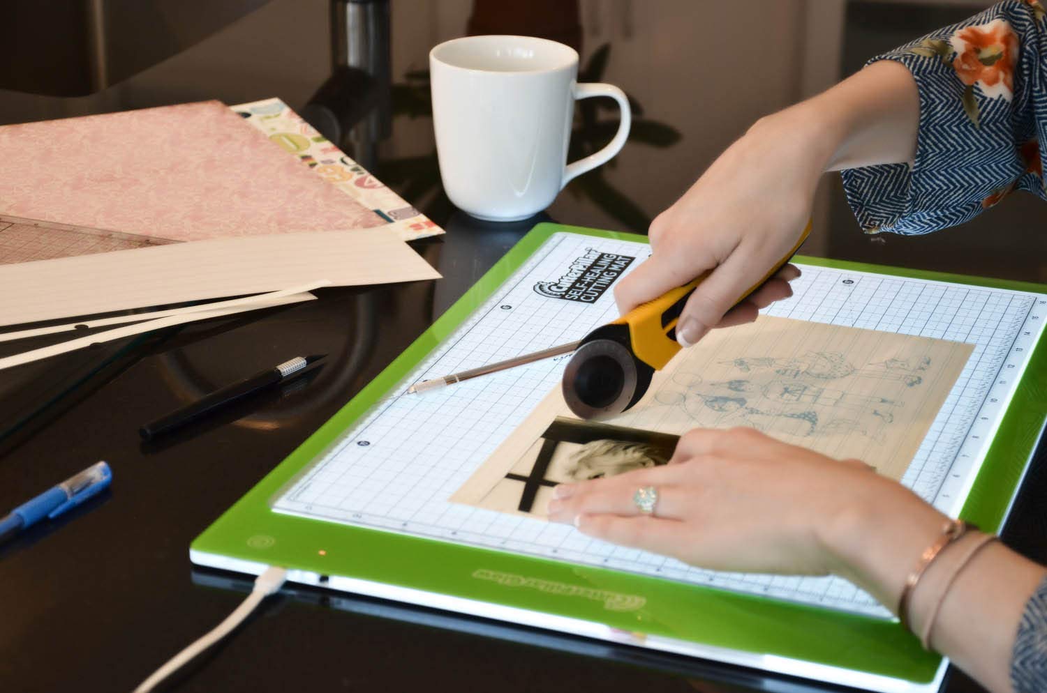 CutterPillar Glow Basic LED Light Pad - A4 Ultra-Thin LED Tracing Light Box for Artists, Designers & Hobbyists - Perfect for Drawing, Sketching, Calligraphy & Tattoo Stenciling