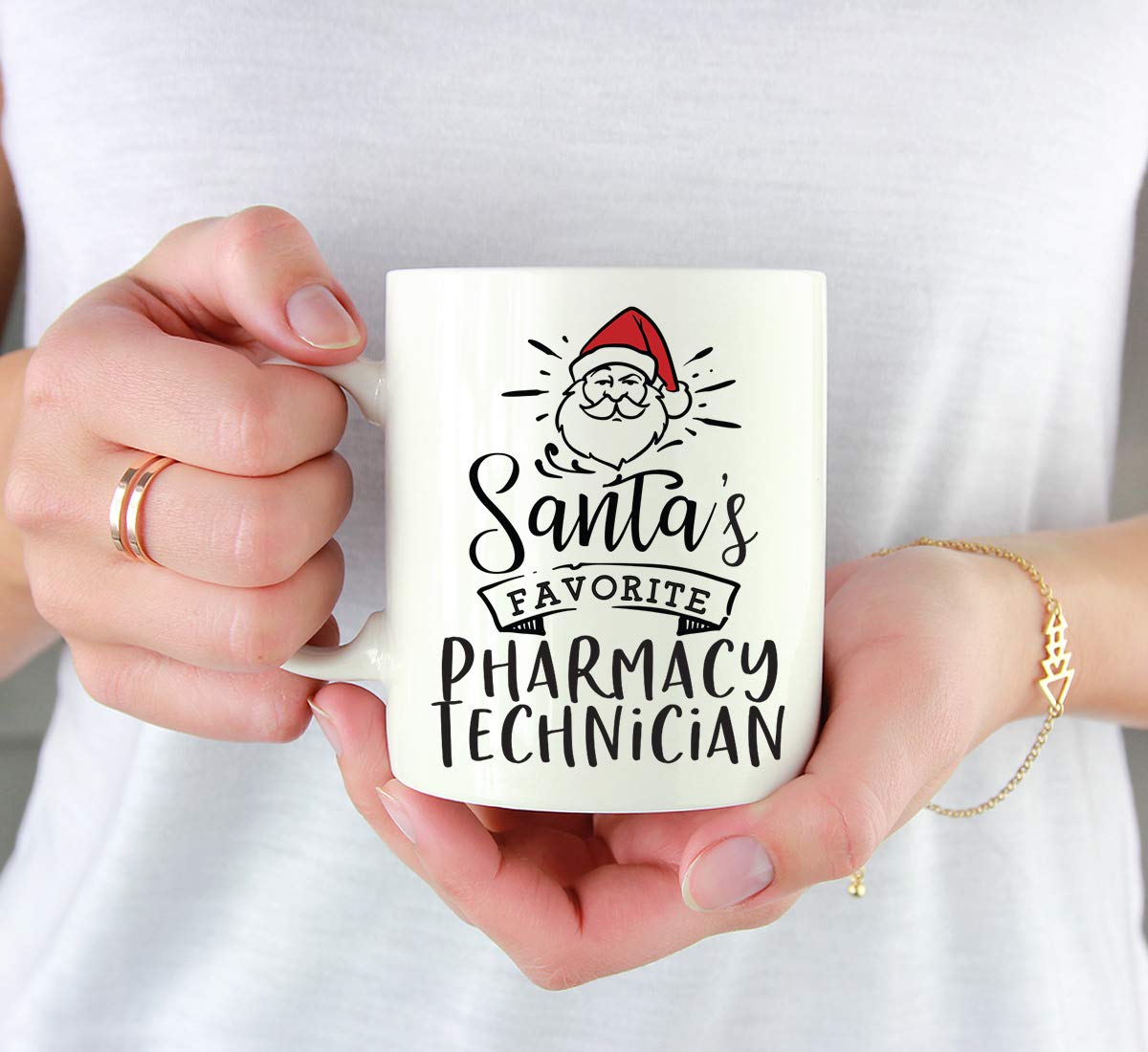 11oz Santa Claus Ceramic Coffee Mug - Christmas Gag Gift for Pharmacy Technicians, Coworkers, White Elephant Exchange (Includes Gift Box) | Perfect for Office Parties, Secret Santa & Holiday Cheer