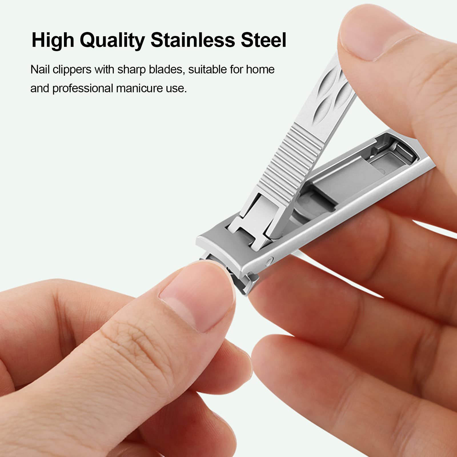 Premium Stainless Steel Heavy Duty Nail Clipper for Thick Toenails & Fingernails - Wide Jaw Ergonomic Design with Catcher & Splash-Proof - Perfect for Seniors, Diabetics & Professional Pedicures
