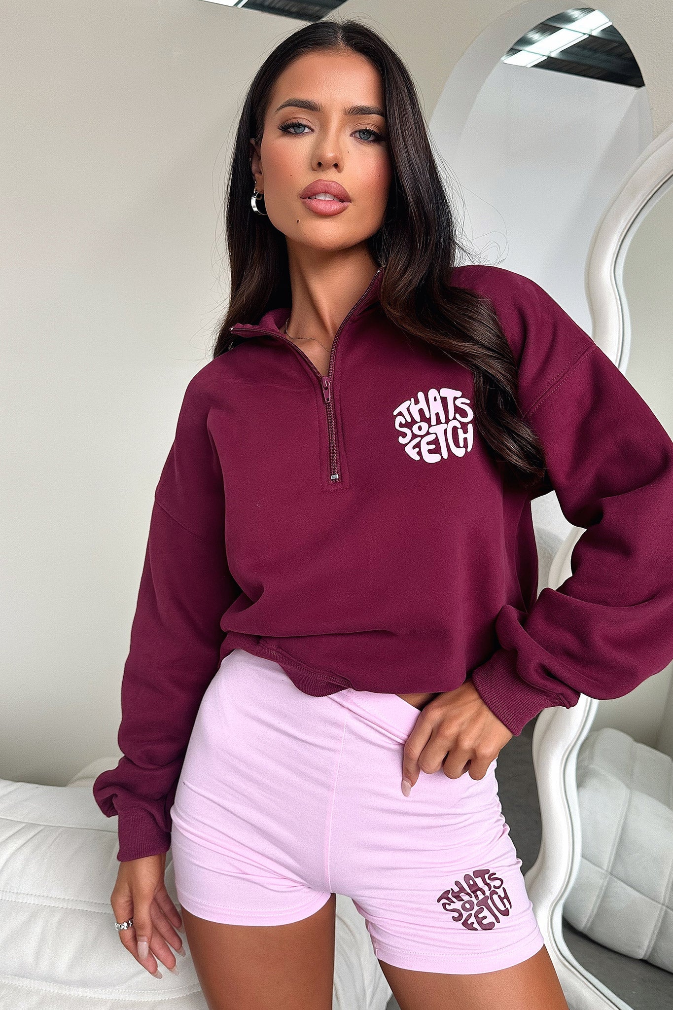 Beckham Half Zip Sweater for Men - Burgundy Pullover with Kangaroo Pocket | Casual Winter Wear, Outdoor Activities & Layering Essential