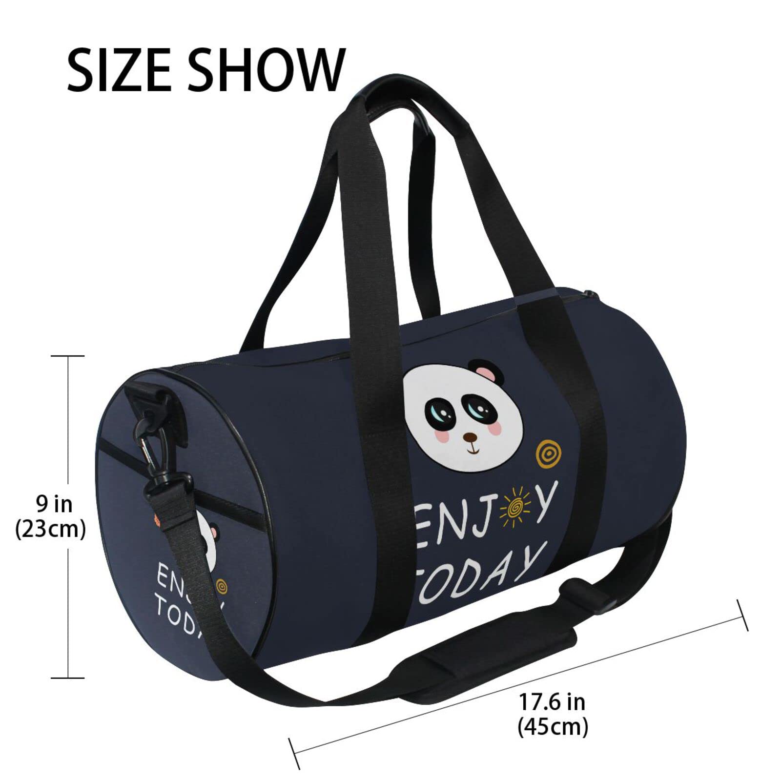 Acpigg Gym Bag Sports Duffel Bag - Cute Panda & Sunflower Design Travel Luggage for Women, Men, Boys & Girls - Perfect for Gym, Weekend Trips & Sports Activities