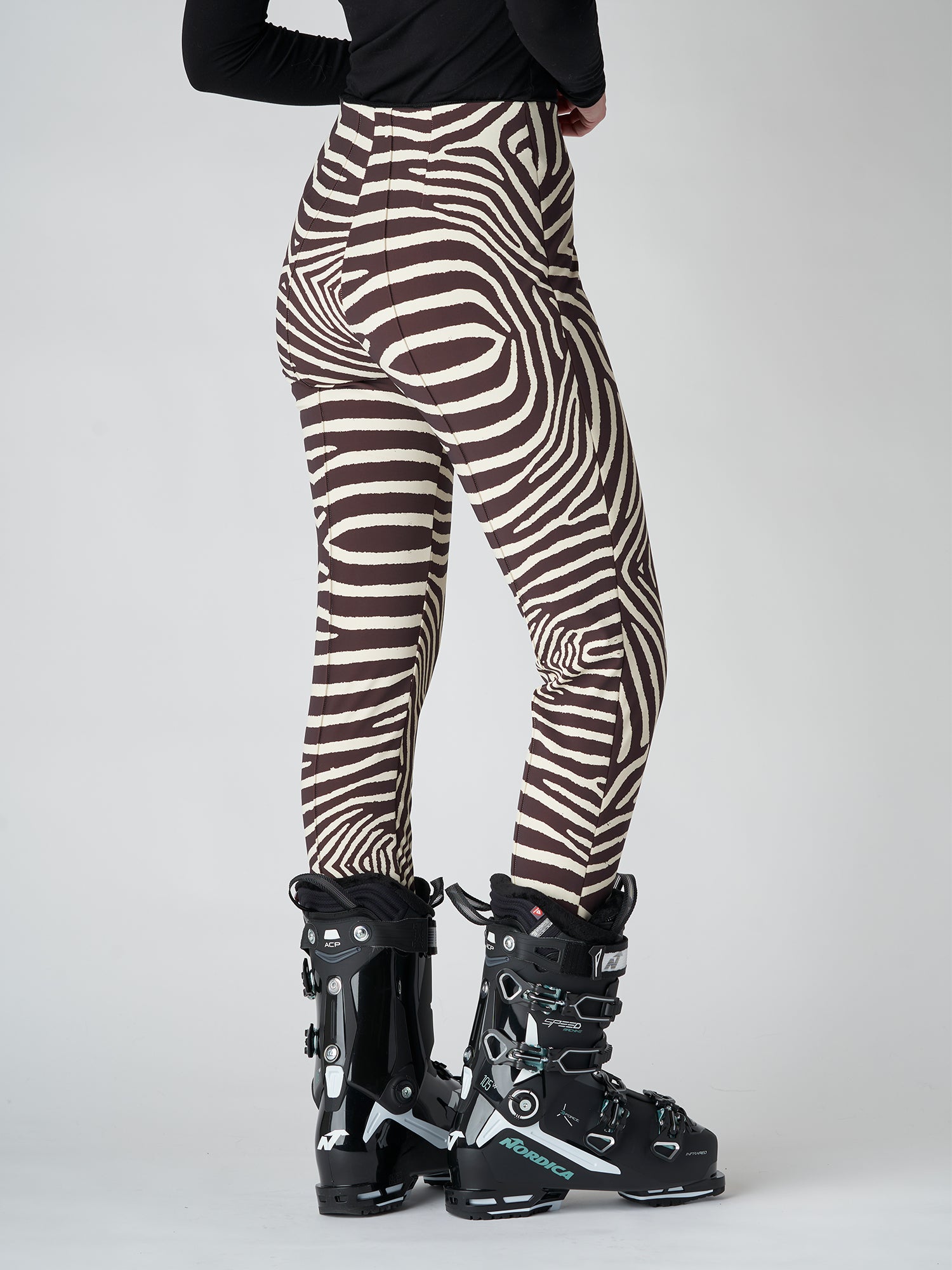 Elaine Women's Zebra Print Stretch Ski Pants - Waterproof Winter Snow Pants for Skiing, Snowboarding & Outdoor Activities