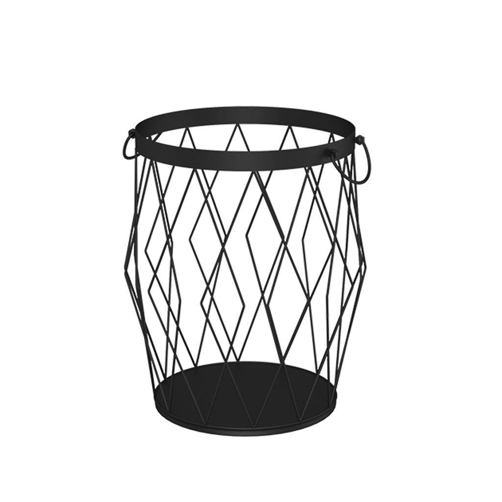 Handmade Iron Storage Basket with Handles - Large Woven Storage Bin for Bedroom, Bathroom & Living Room Organization - Durable Home Decor in Black, Gold & Pink (Black, Large) - Perfect for Closet Storage, Toy Organization & Laundry Room Essentials