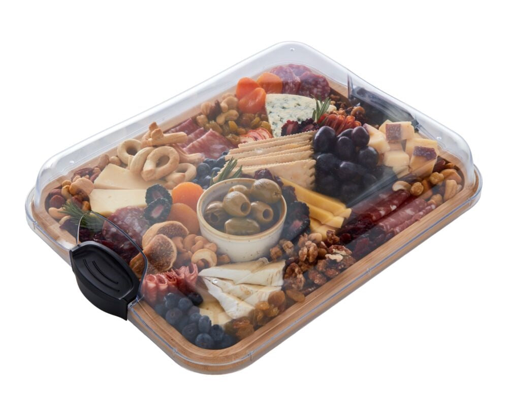 Premium Solid Wood Charcuterie Board - Large Cheese & Charcuterie Serving Tray with Handles for Entertaining, Wine Pairing & Charcuterie Parties - Perfect for Cheese, Meats, Fruits & Appetizers