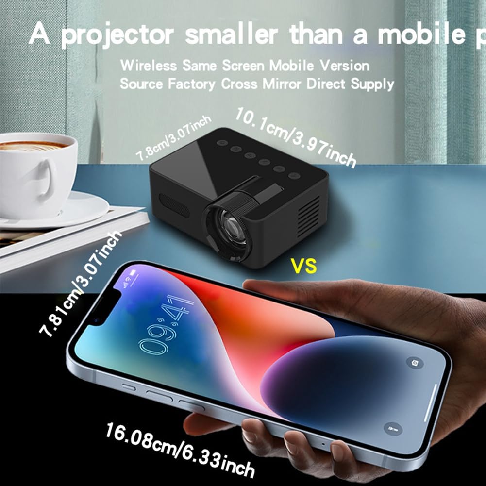 CENMEN YT100 Mini Home Projector - Portable Wireless HD Movie Projector for iPhone Android Smartphone | Home Theater, Outdoor Movie Nights, Gaming & Office Presentations