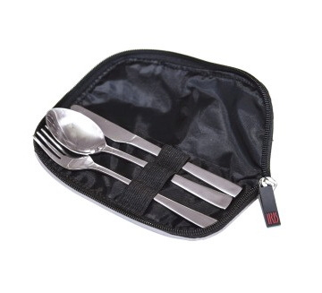 Premium Stainless Steel Cutlery Set with Protective Cover - 18-Piece Knife Fork Spoon Set for Dining, Camping & Travel - Dishwasher Safe Kitchen Utensils